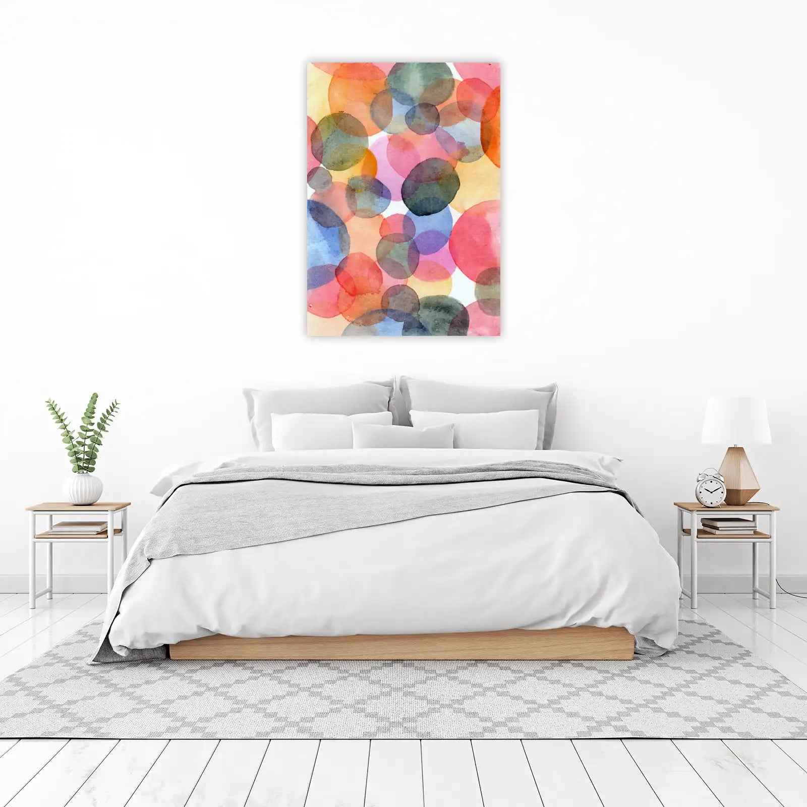 Abstract Watercolor Circles Wall Art