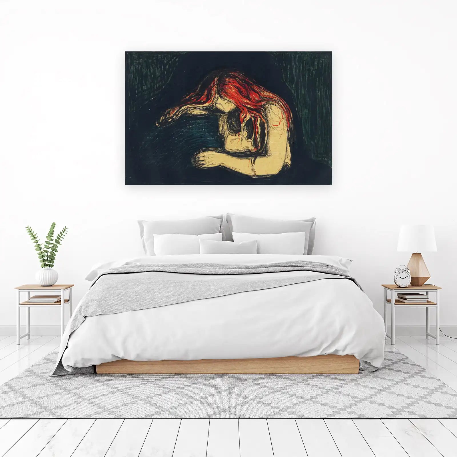 Melancholy Woman Red Hair Wall Art