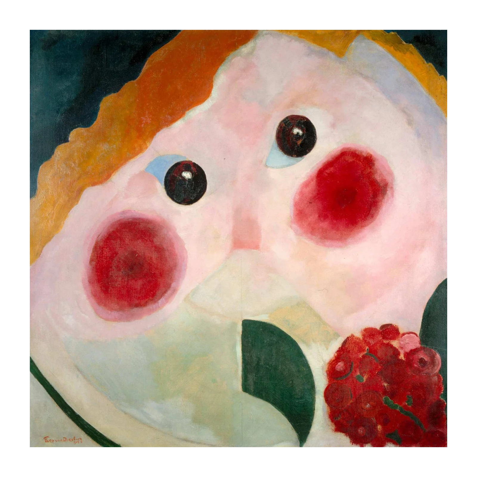 Abstract Face & Flowers Wall Art