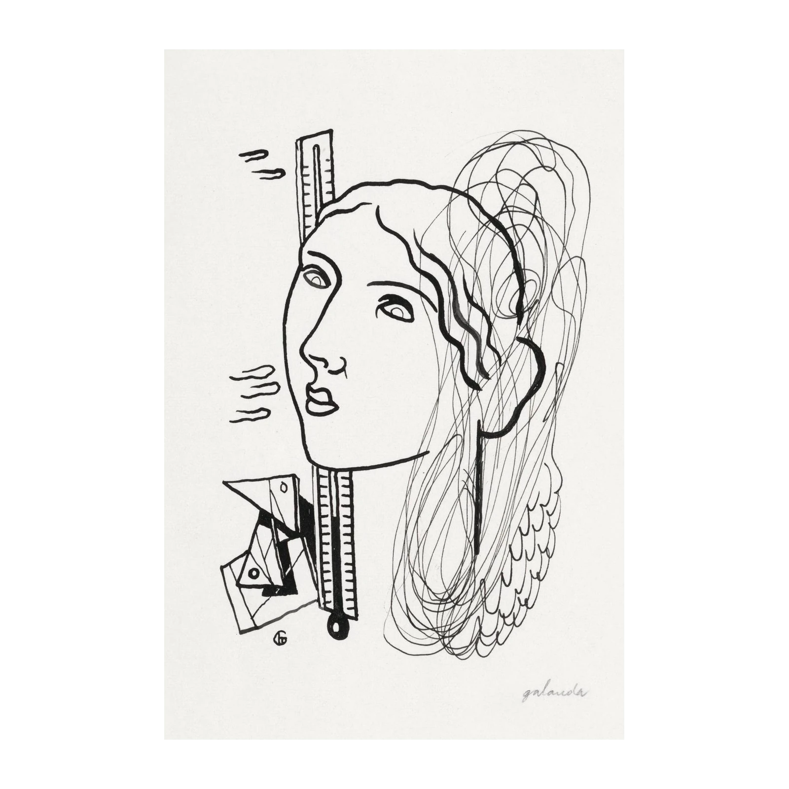 Surrealist Profile Line Art Wall Art
