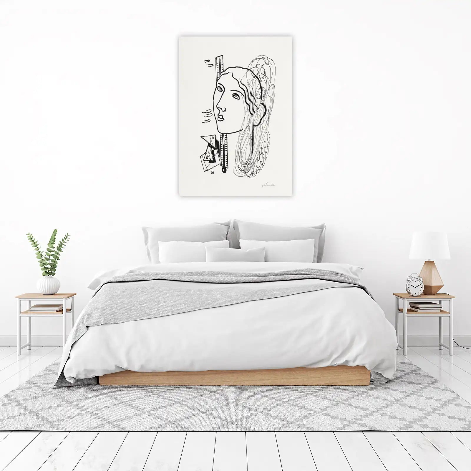 Surrealist Profile Line Art Wall Art