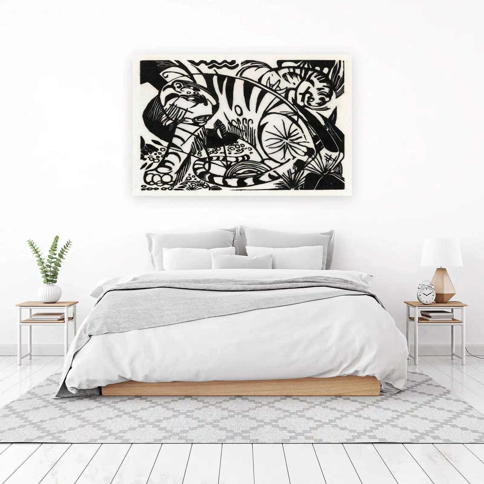 Abstract Tiger Forest Black & White Wall Art