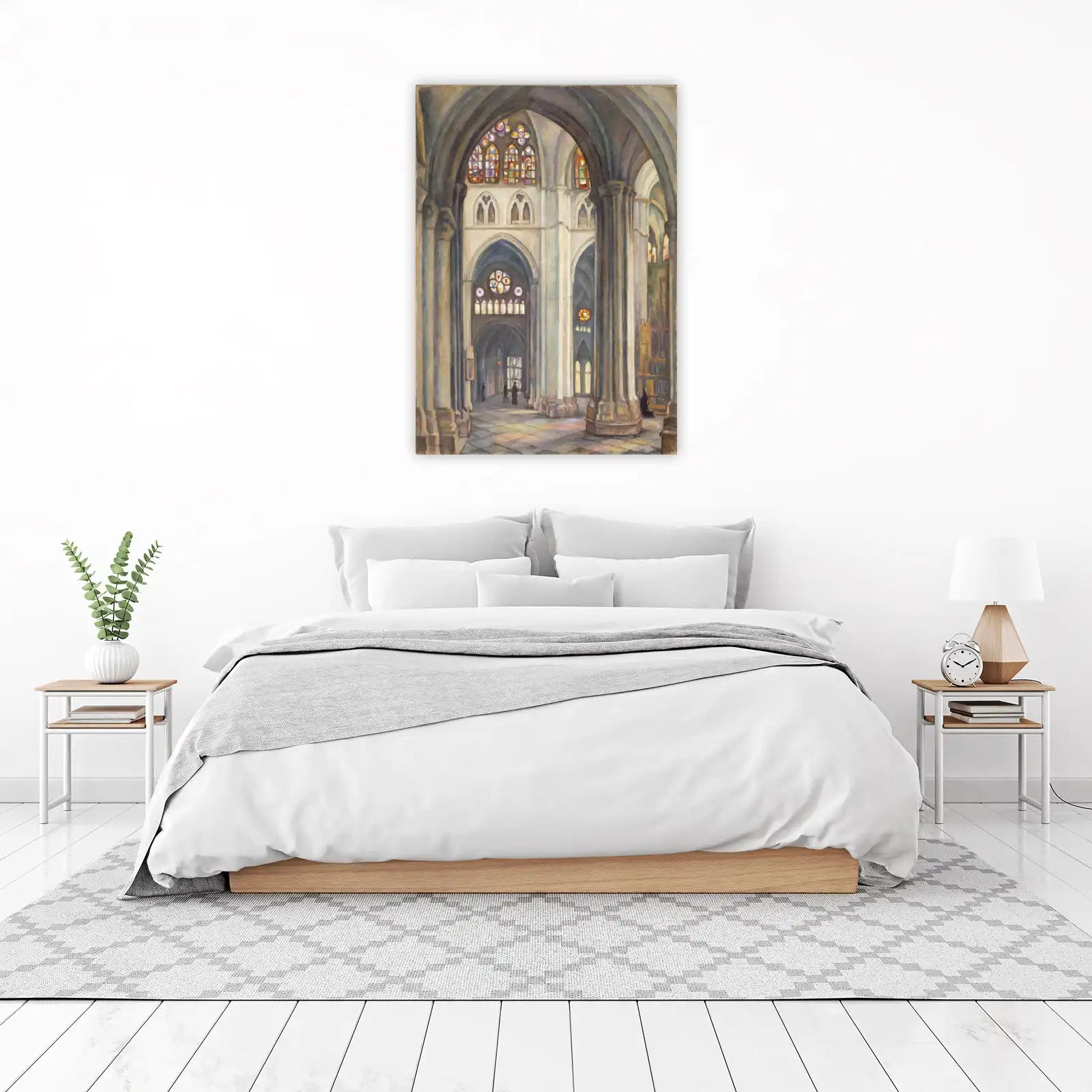 Gothic Cathedral Interior Stained Glass Wall Art