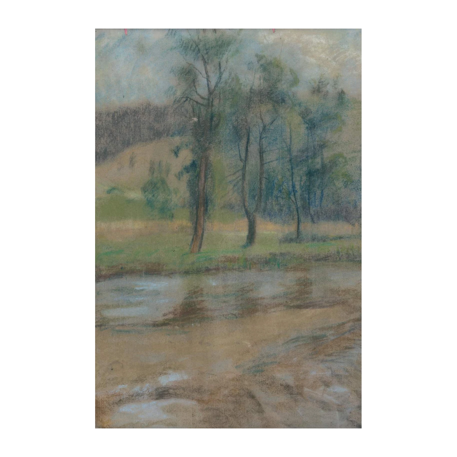 Serene River Landscape Impressionist Wall Art