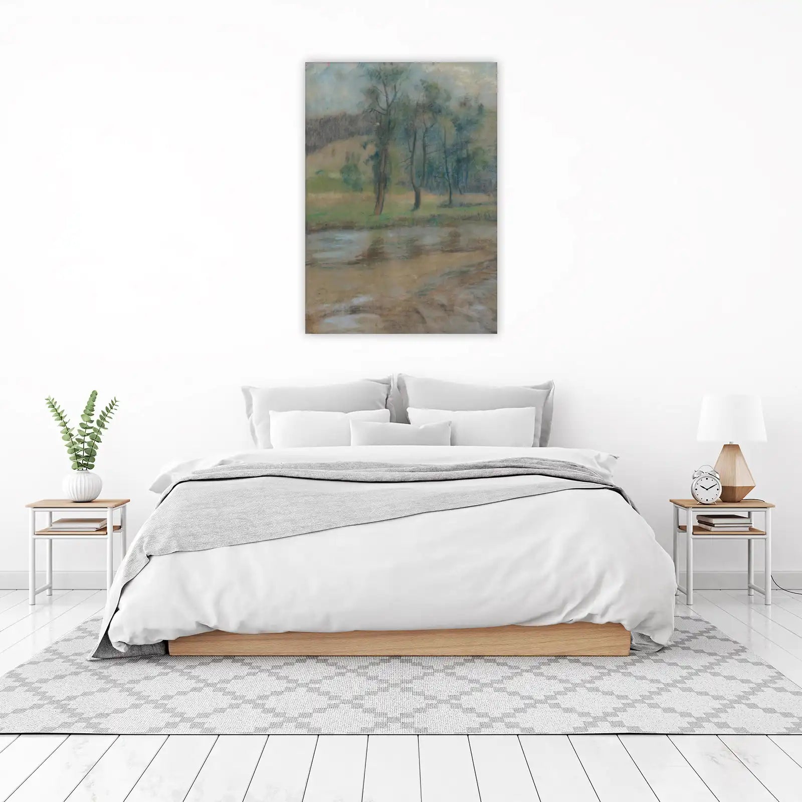 Serene River Landscape Impressionist Wall Art