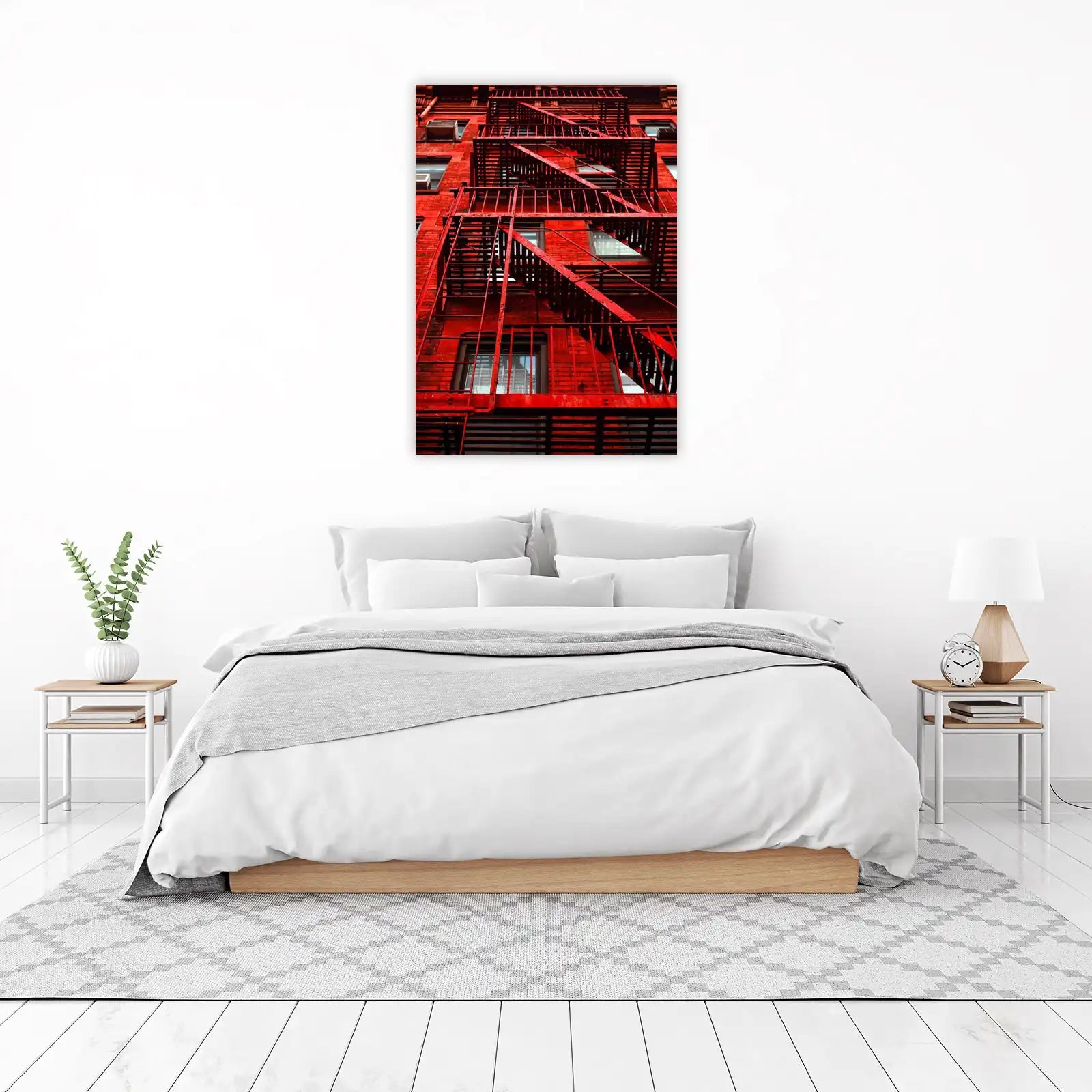 Urban Red Fire Escape Wall Art