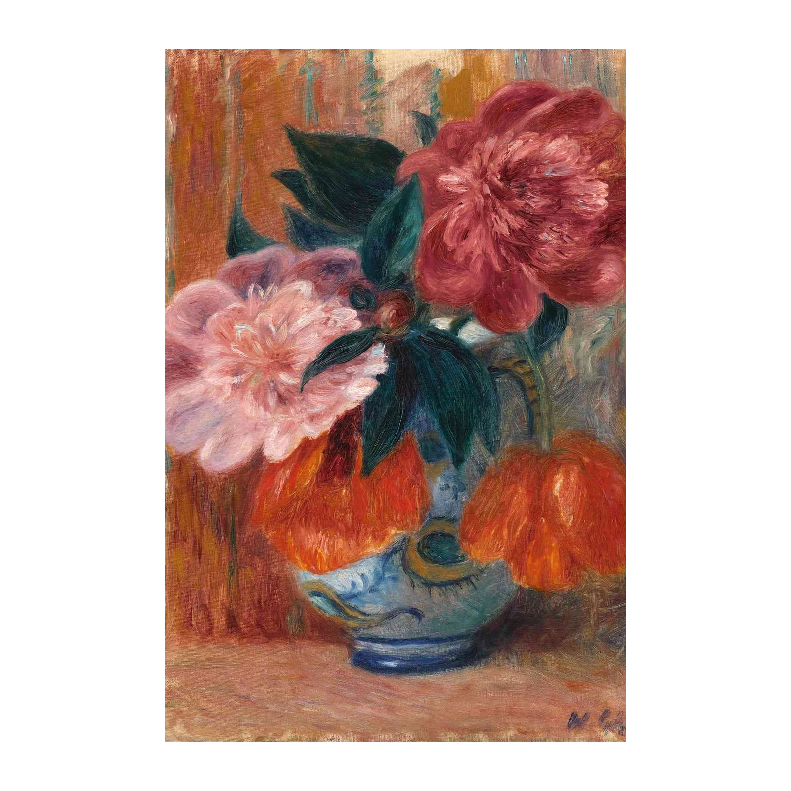 Vibrant Peony Still Life Wall Art