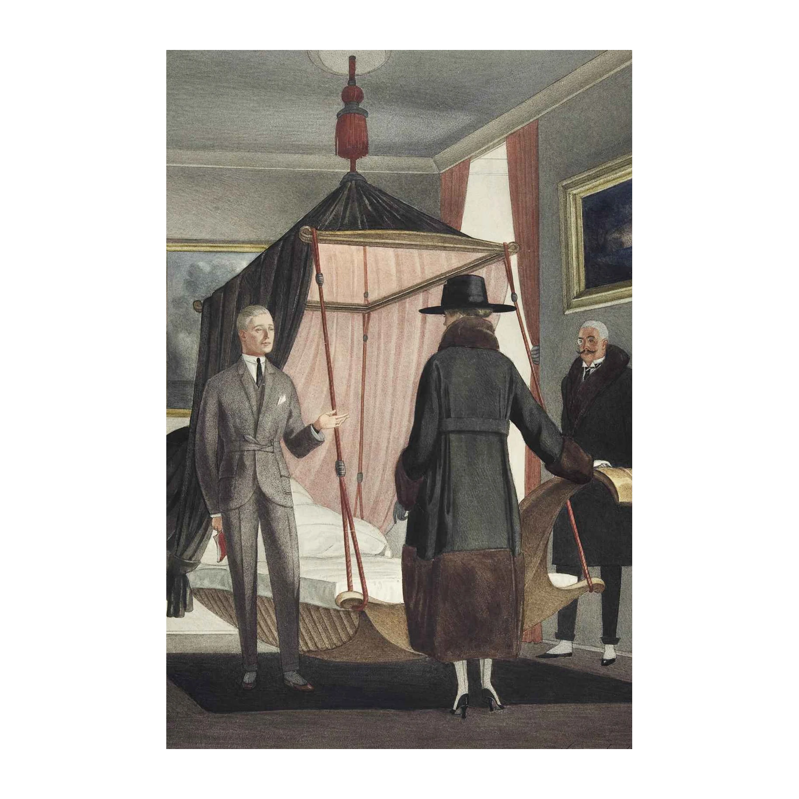 Elegant Vintage Fashion Scene Wall Art