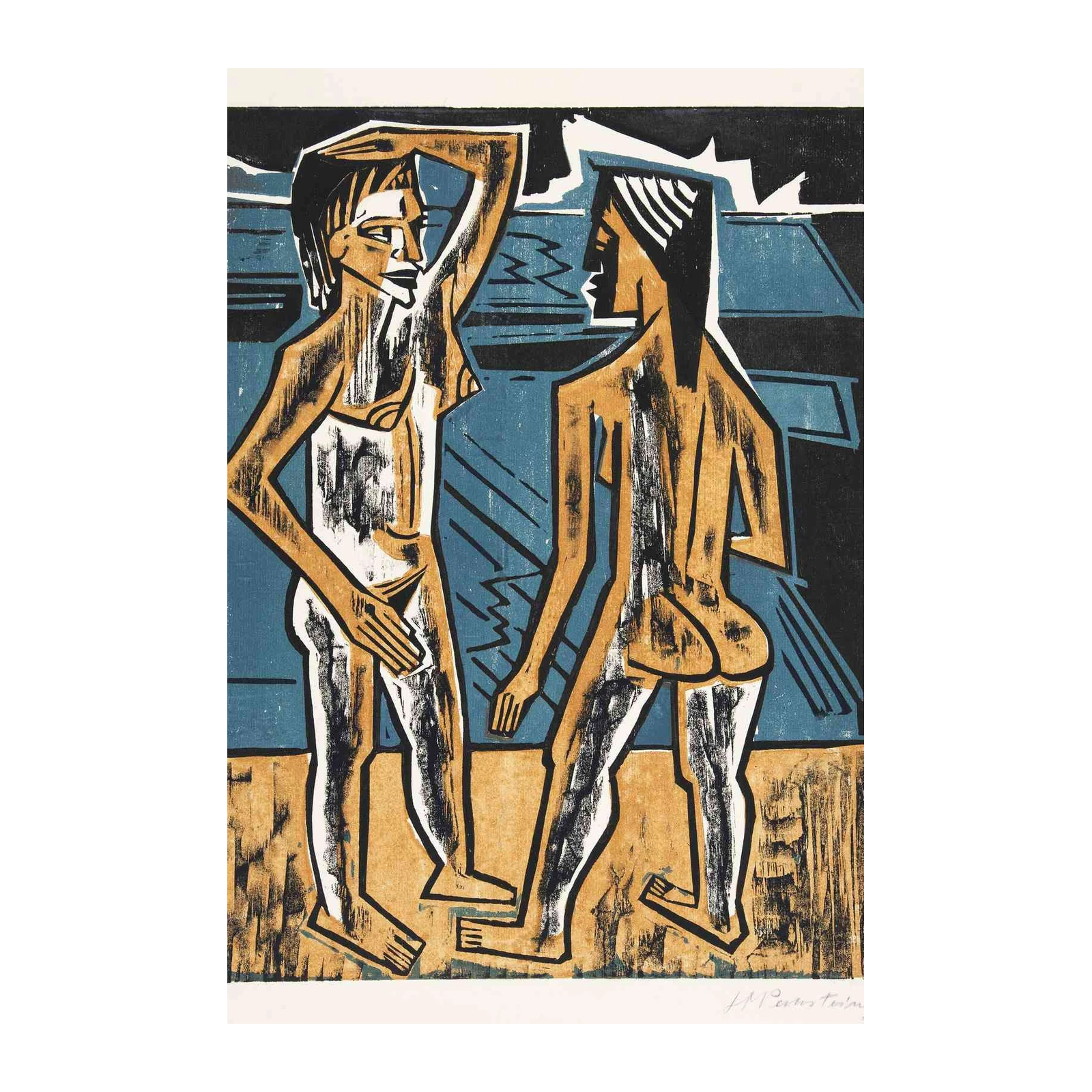 Expressionist Figures Beach Wall Art