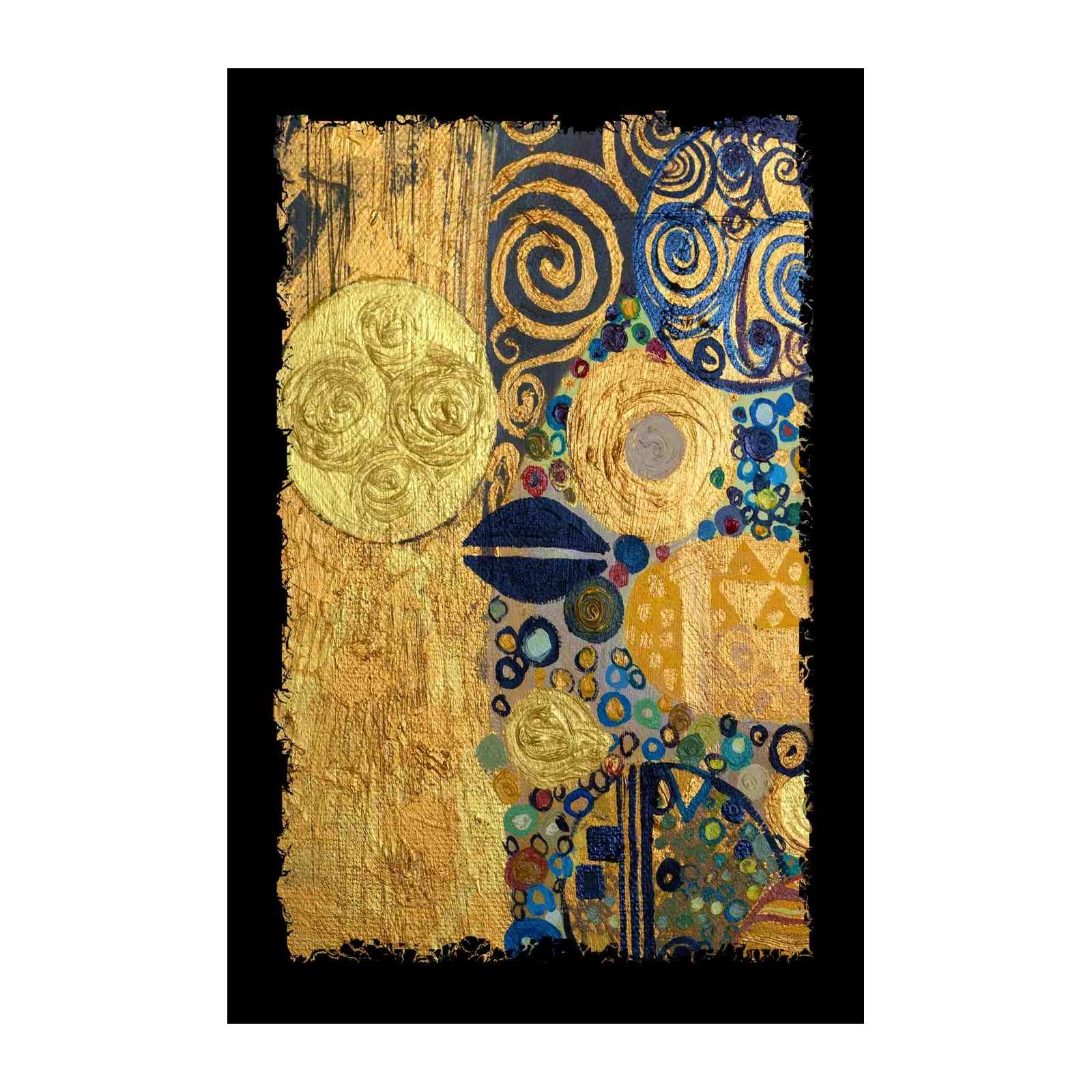 Opulent Gold Swirls Abstract Wall Art