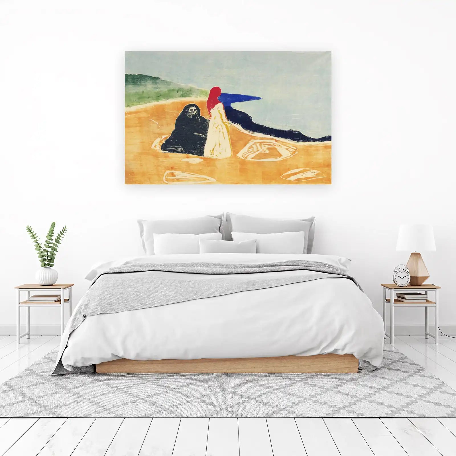 Evocative Beach Scene with Figures Wall Art