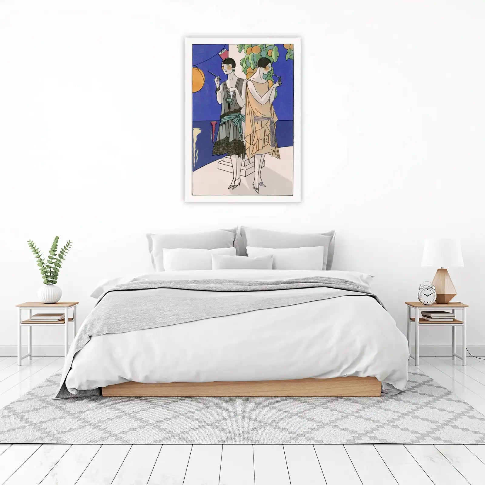 Art Deco Flapper Girls Coastal Scene Wall Art