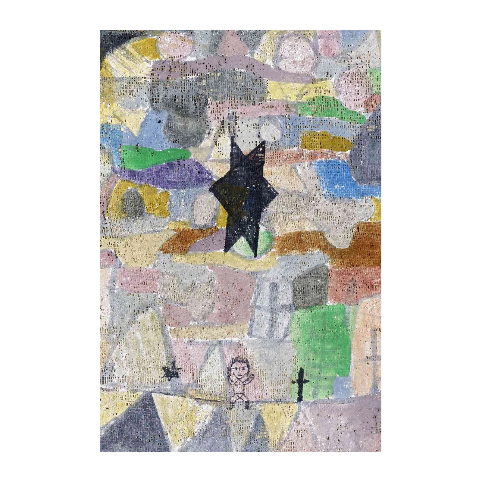 Abstract Starry Night Village Wall Art