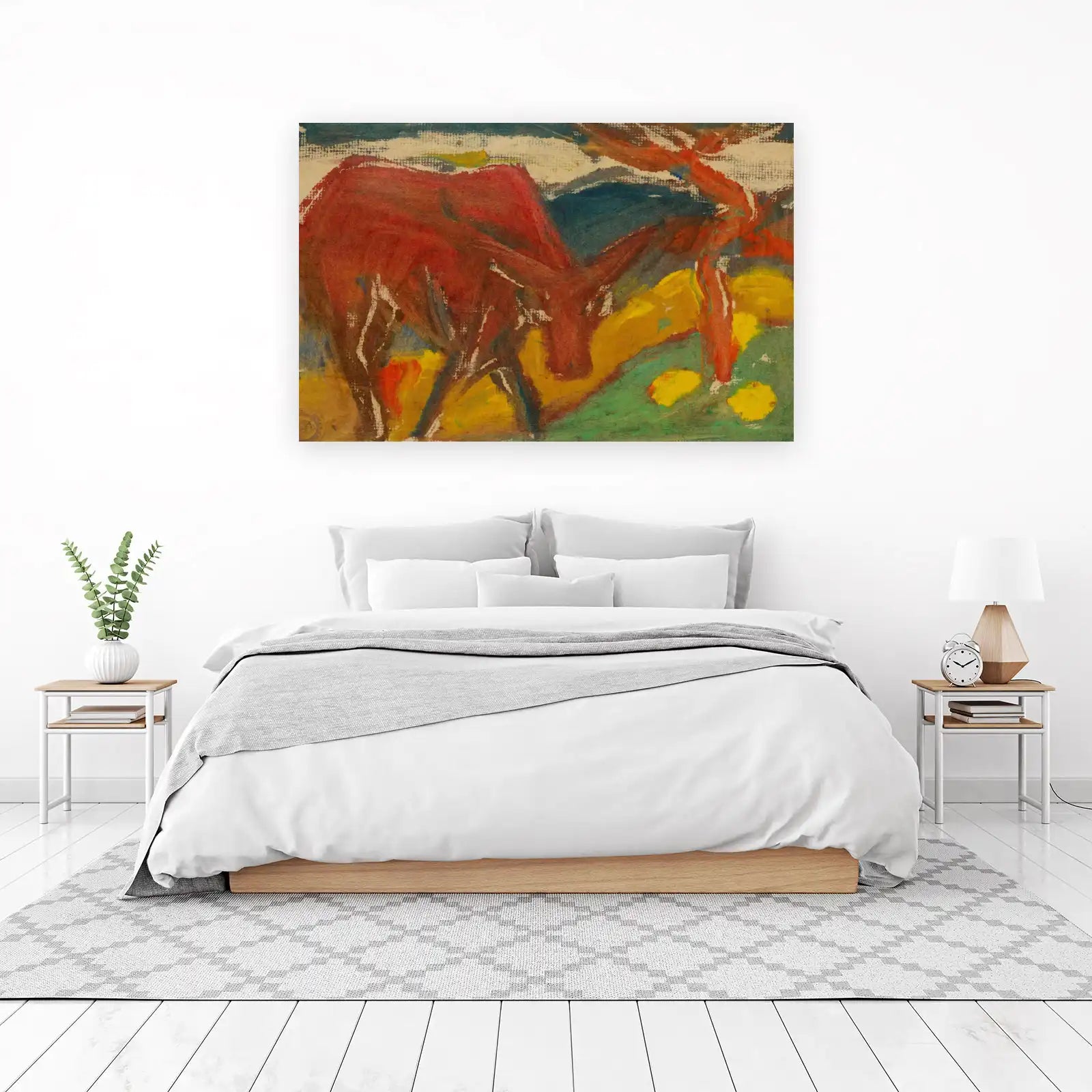 Vibrant Abstract Deer Impressionist Wall Art