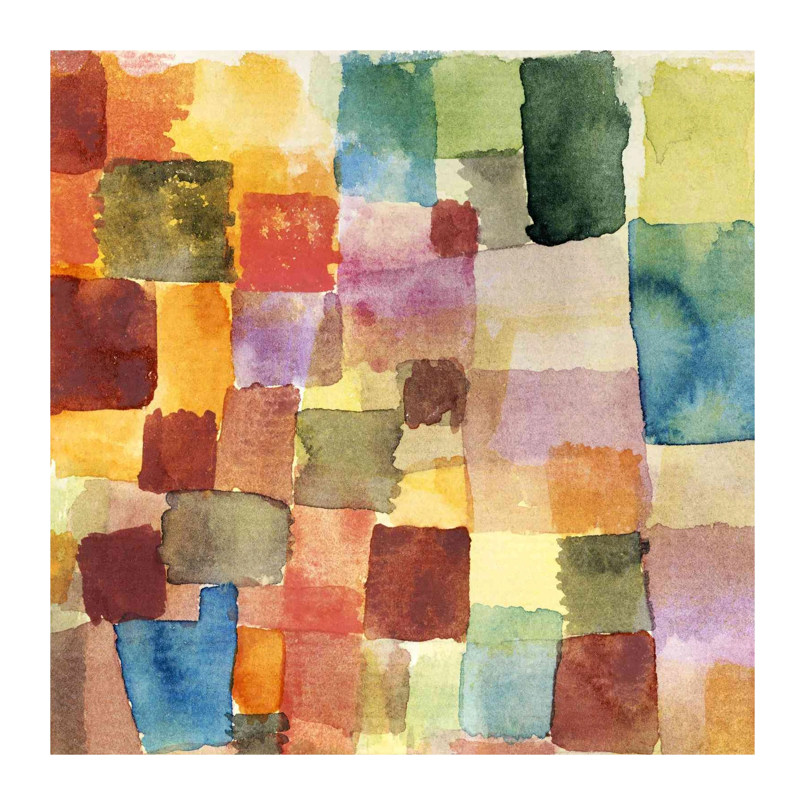 Abstract Color Block Watercolor Wall Art