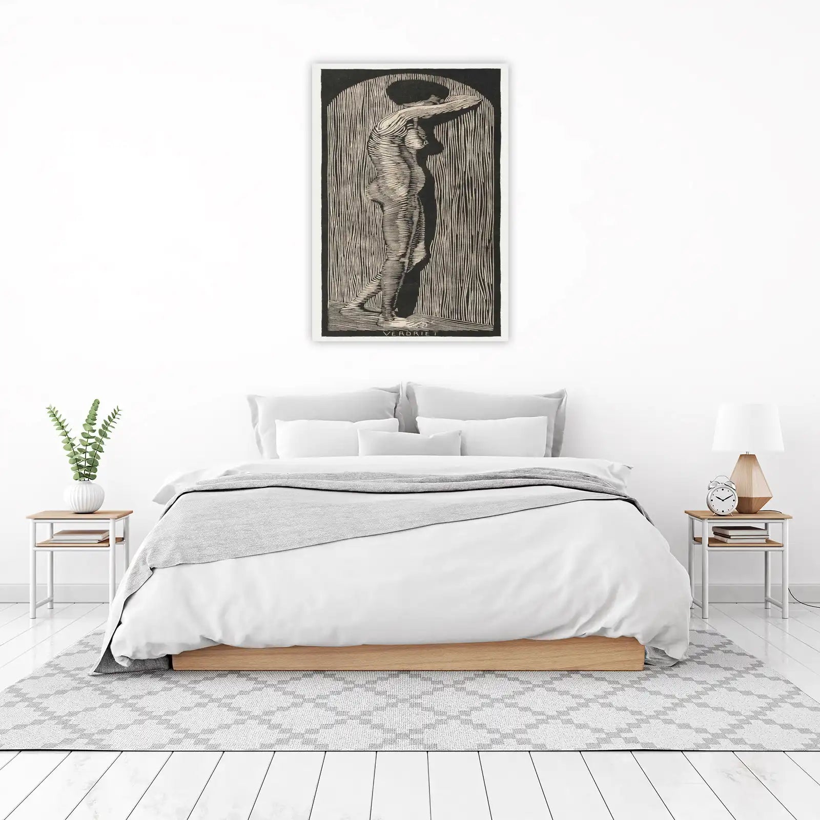 Dramatic Figure Study Black & White Wall Art