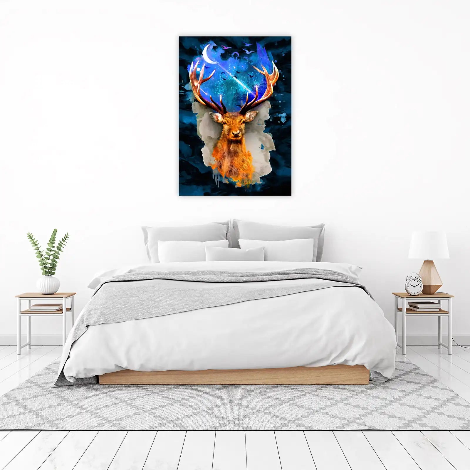 Mystic Stag Night Sky Wall Art