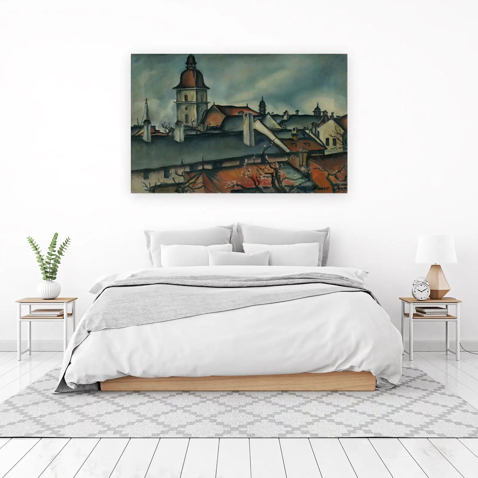 European Cityscape Rooftops Wall Art