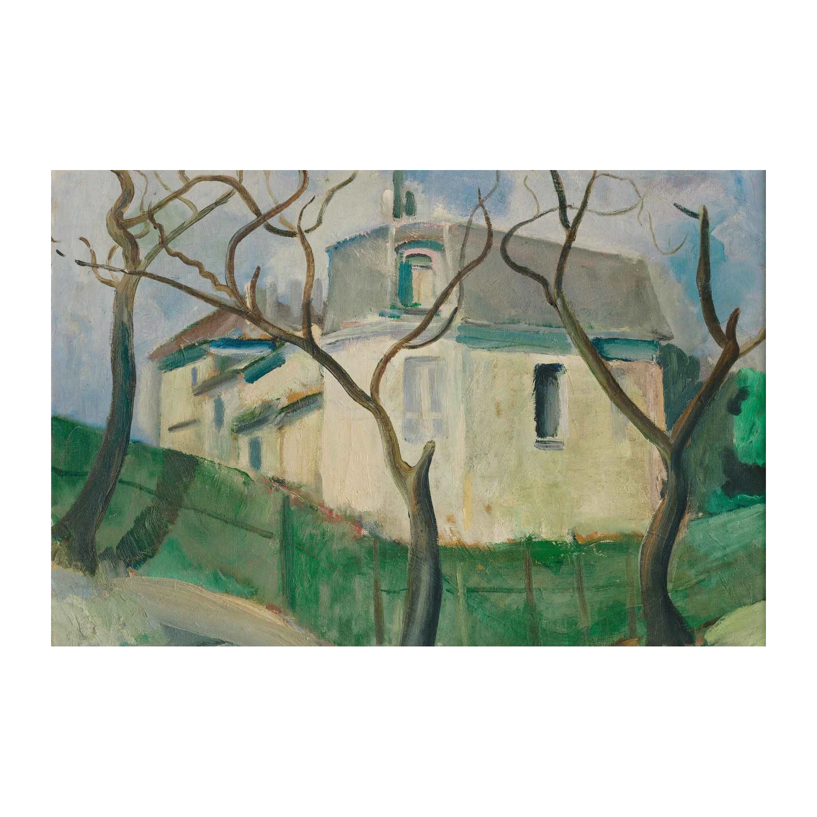 Impressionist House & Trees Wall Art