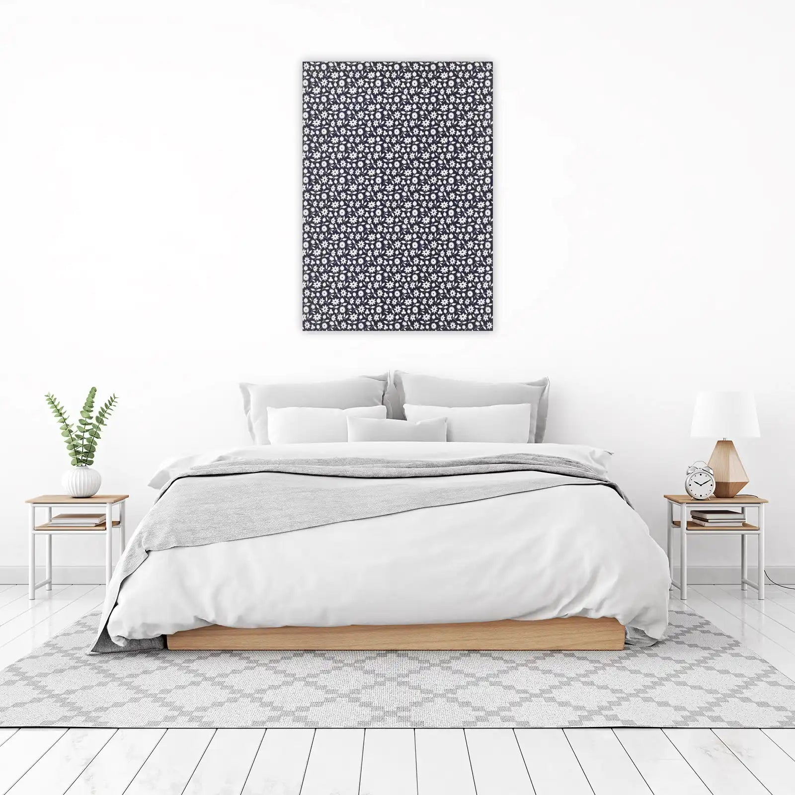 Classic Floral Charm Navy Wall Art