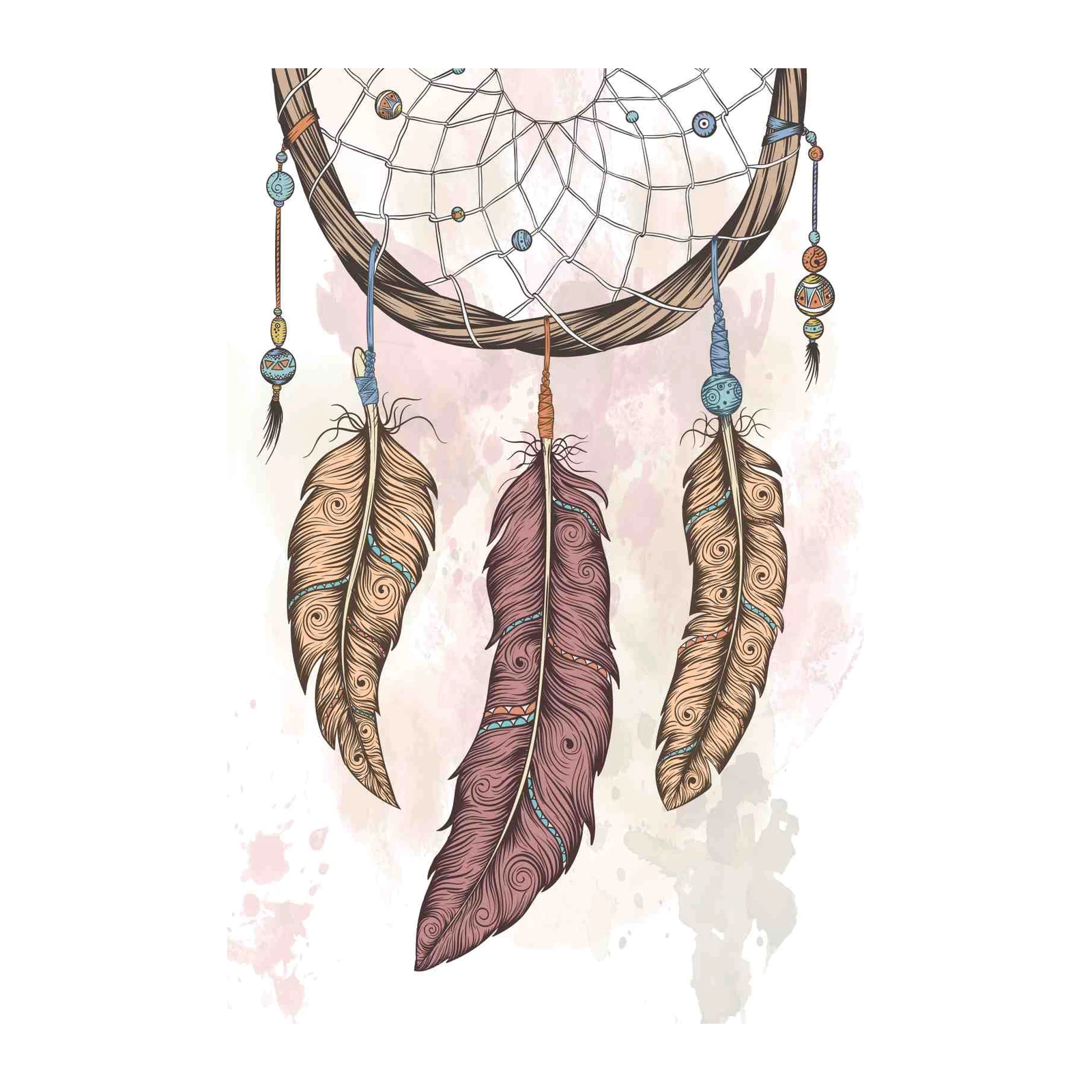Bohemian Feather Dreamcatcher Wall Art
