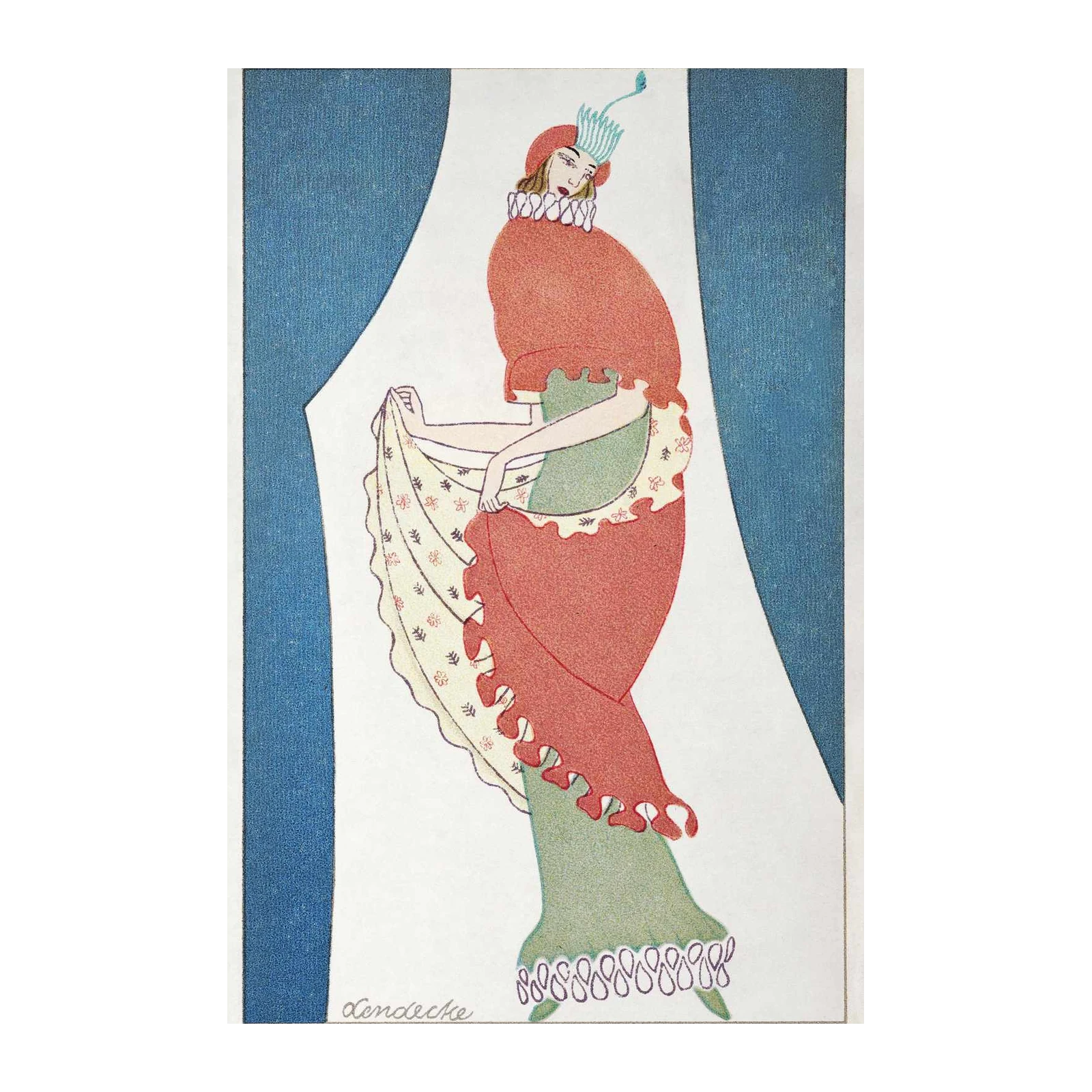 Art Deco Fashion Woman Wall Art