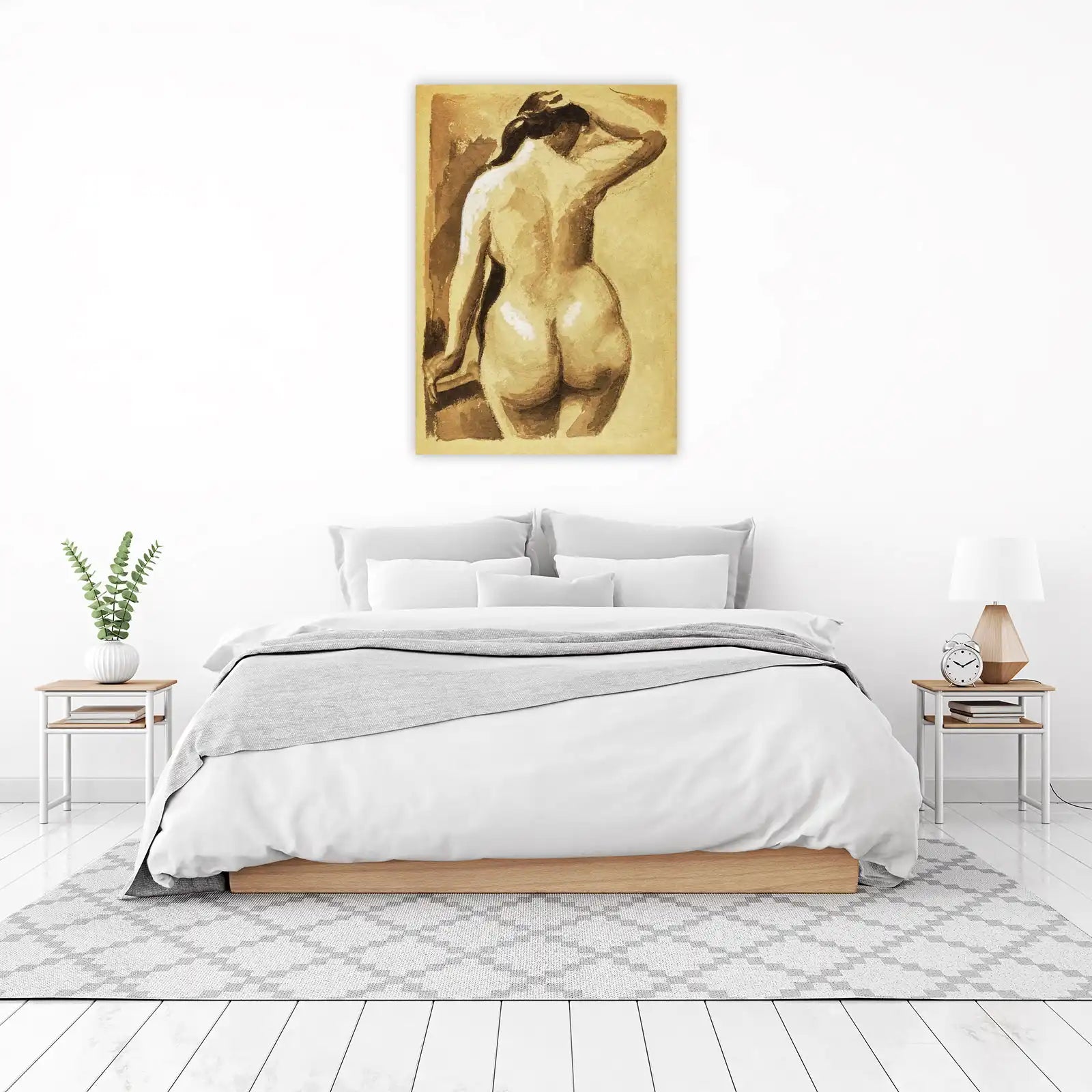 Elegant Nude Back Study Sepia Wall Art