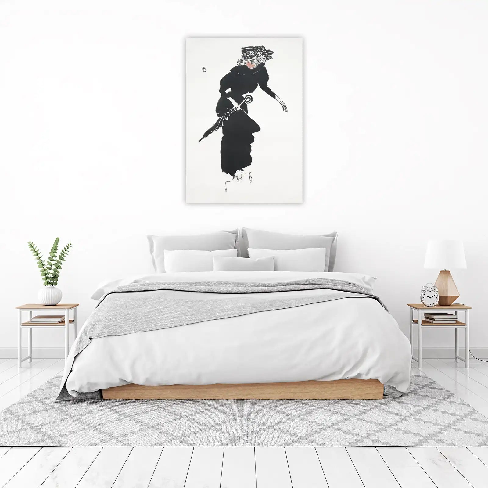 Elegant Parisian Lady with Umbrella Wall Art