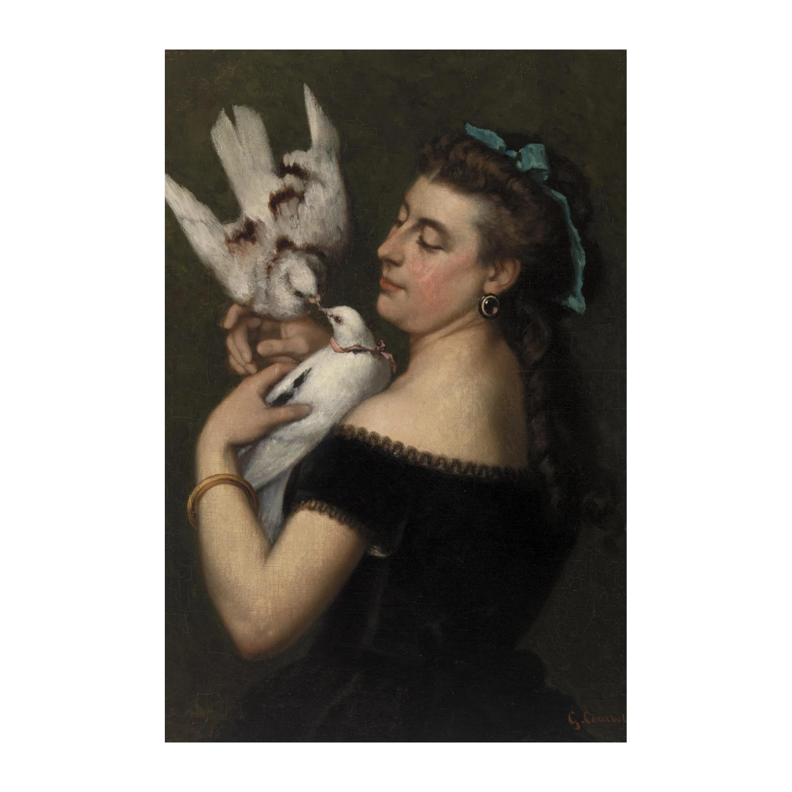 Woman With Doves Victorian Romance Wall Art
