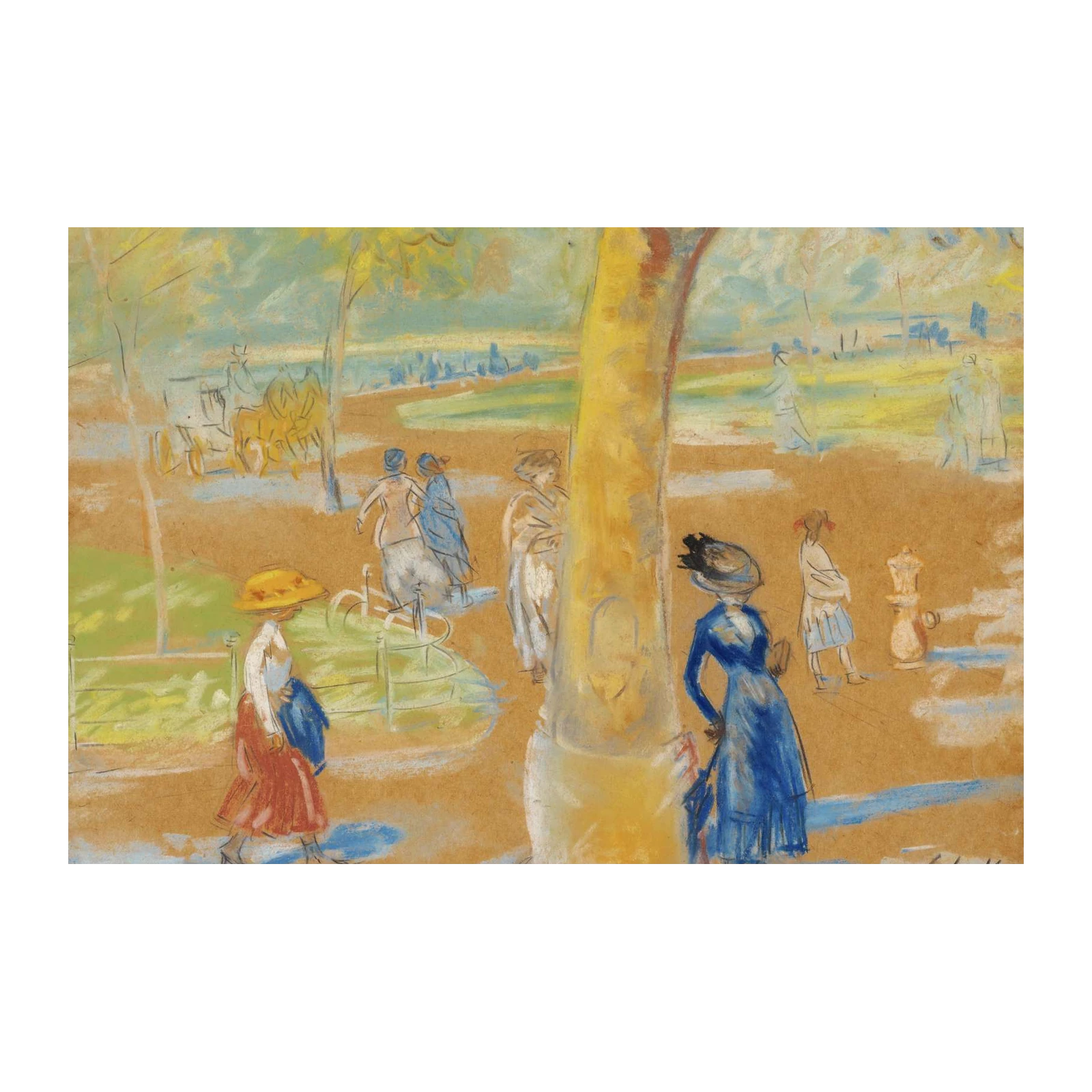 Parisian Park Stroll Impressionist Wall Art