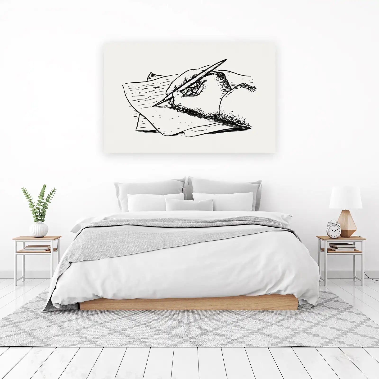 Elegant Penmanship Hand Sketch Wall Art