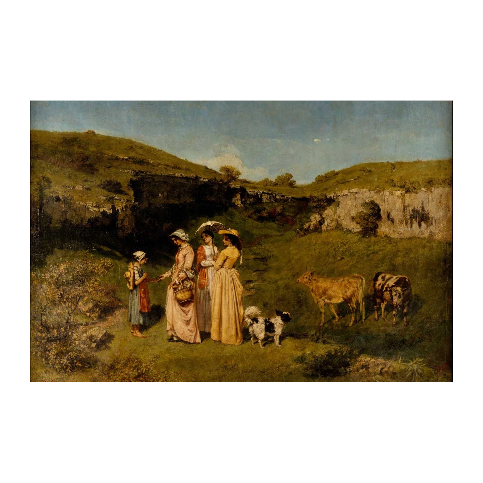 Pastoral Scene Ladies & Cattle Wall Art
