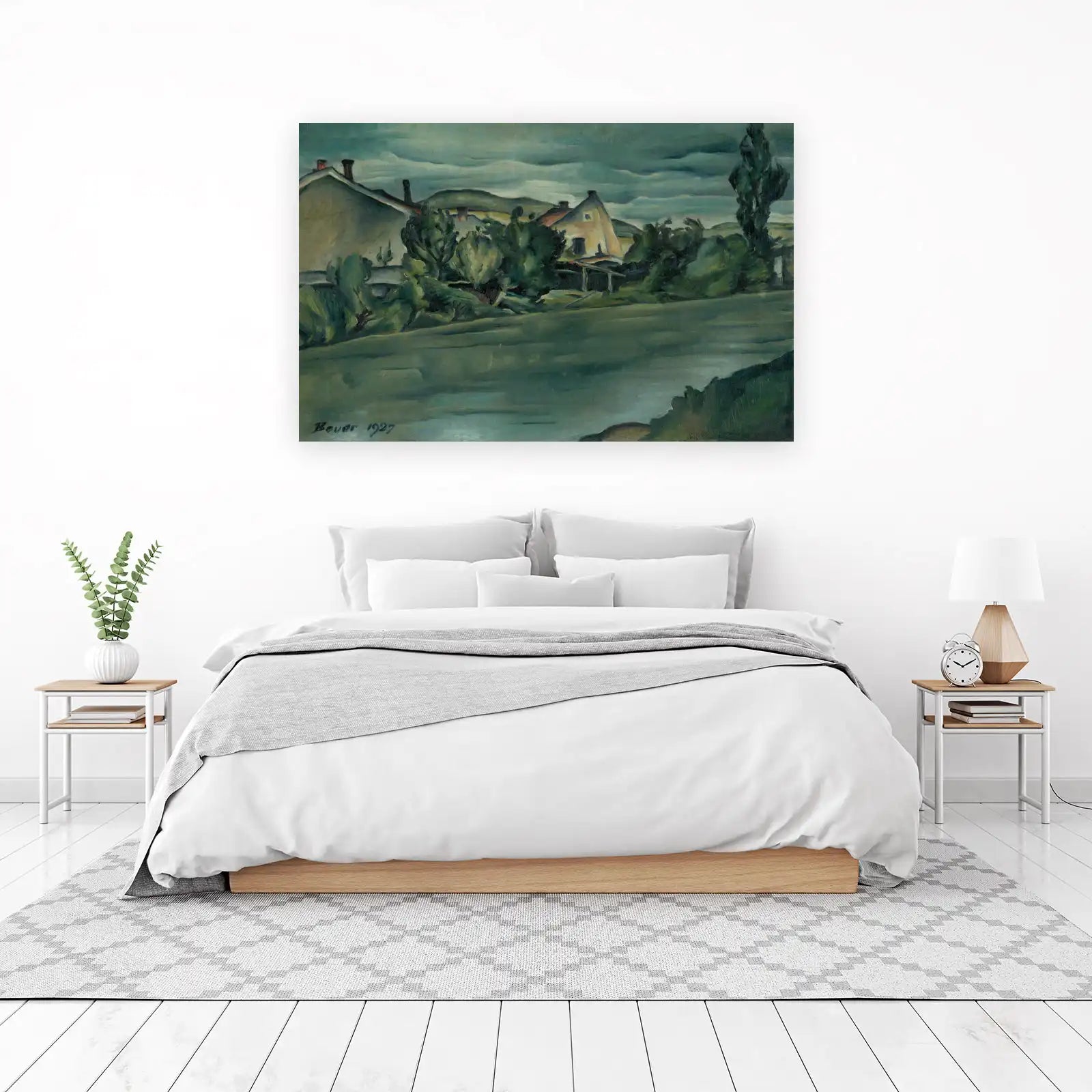 Atmospheric European Village Landscape Wall Art