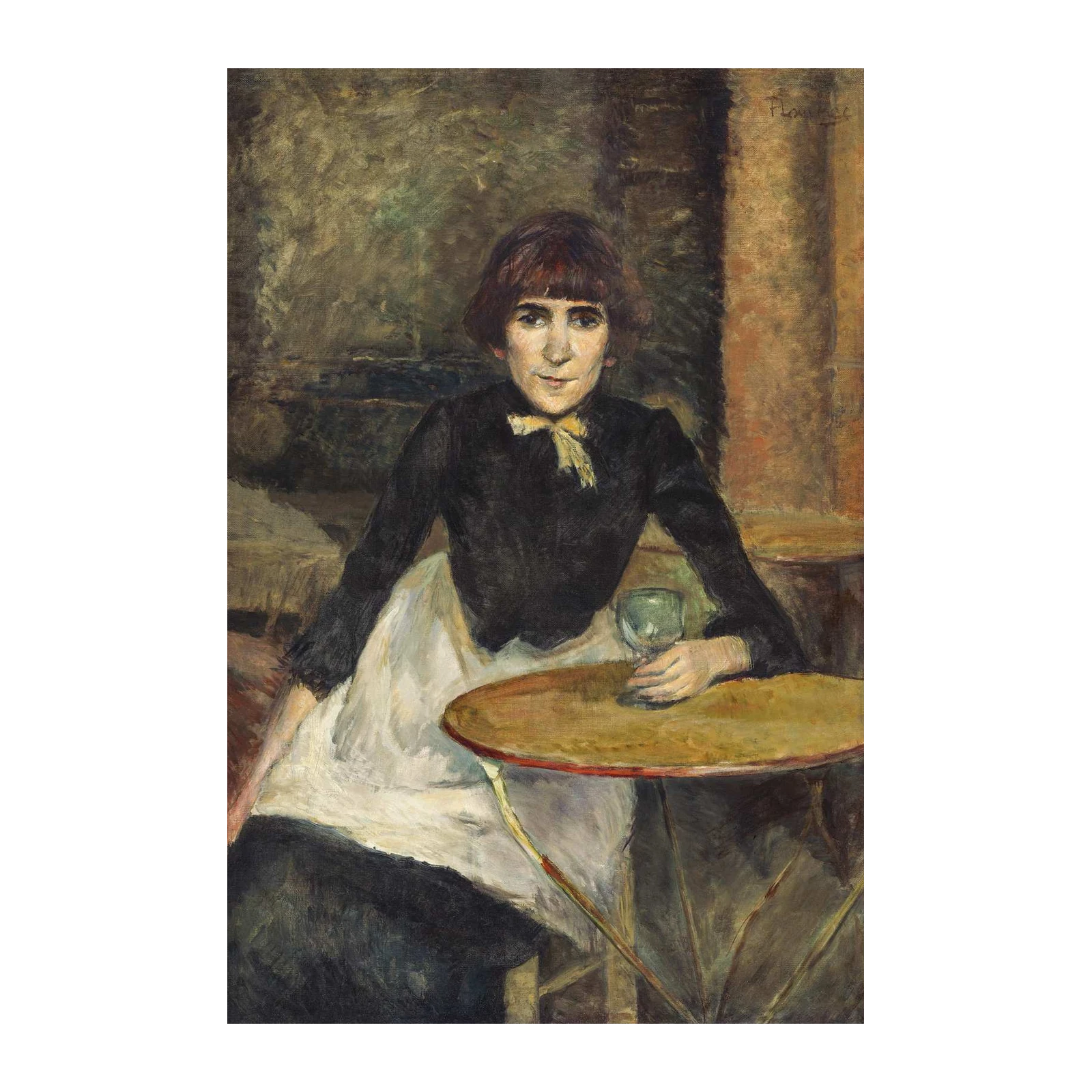 Elegant Woman Cafe Portrait Wall Art