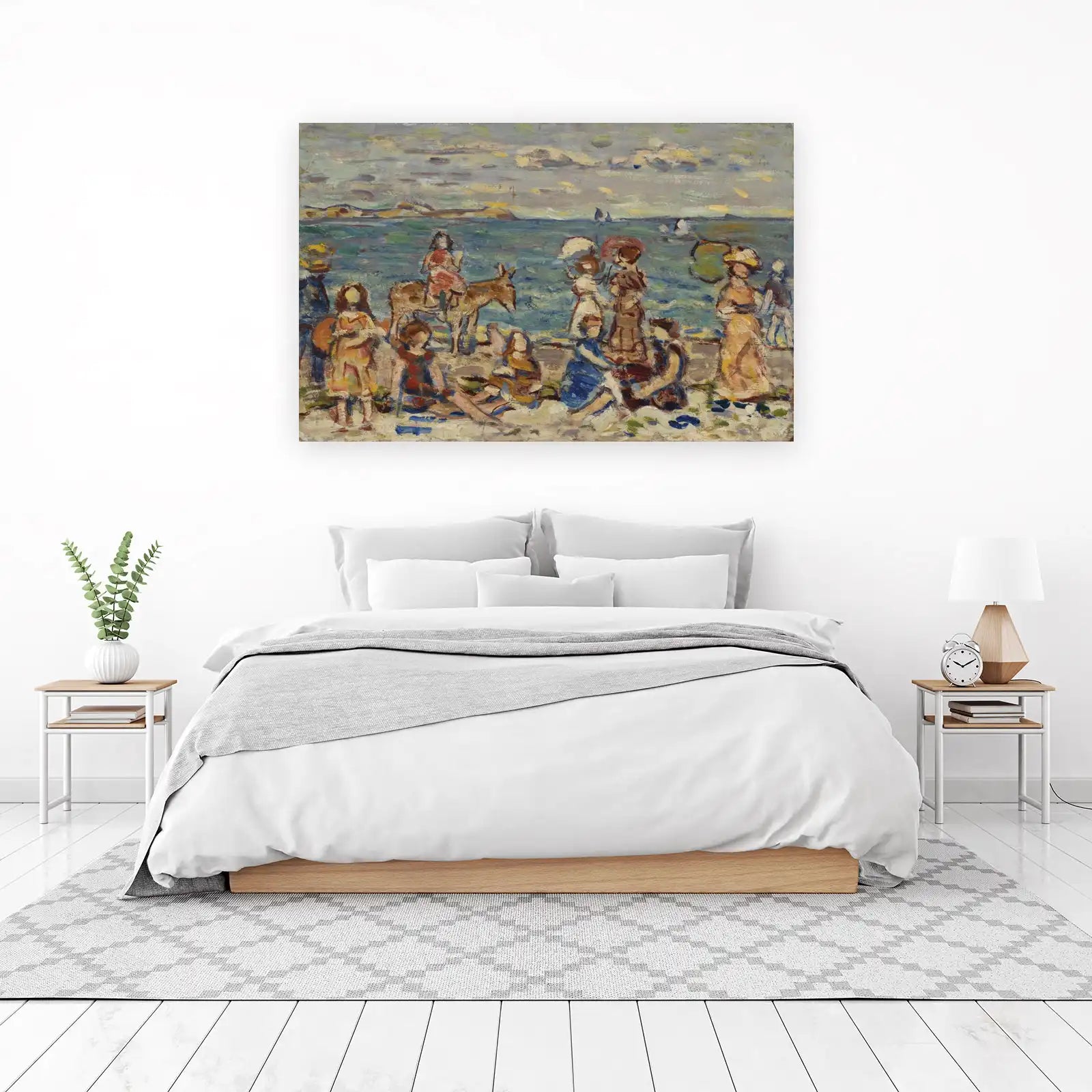 Vintage Beach Scene Donkey Wall Art