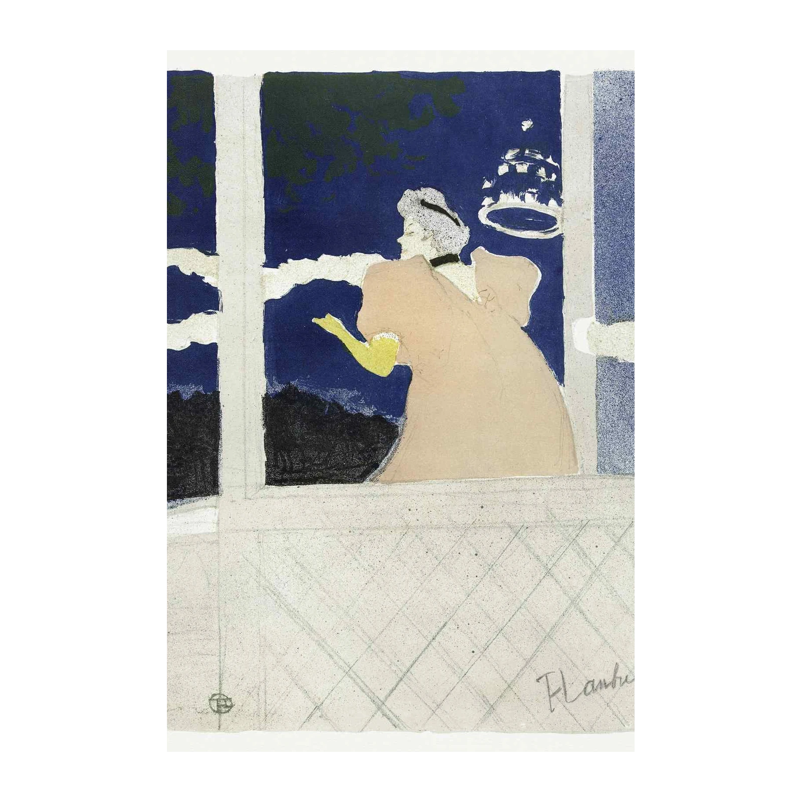 Vintage Woman Window Scene Wall Art
