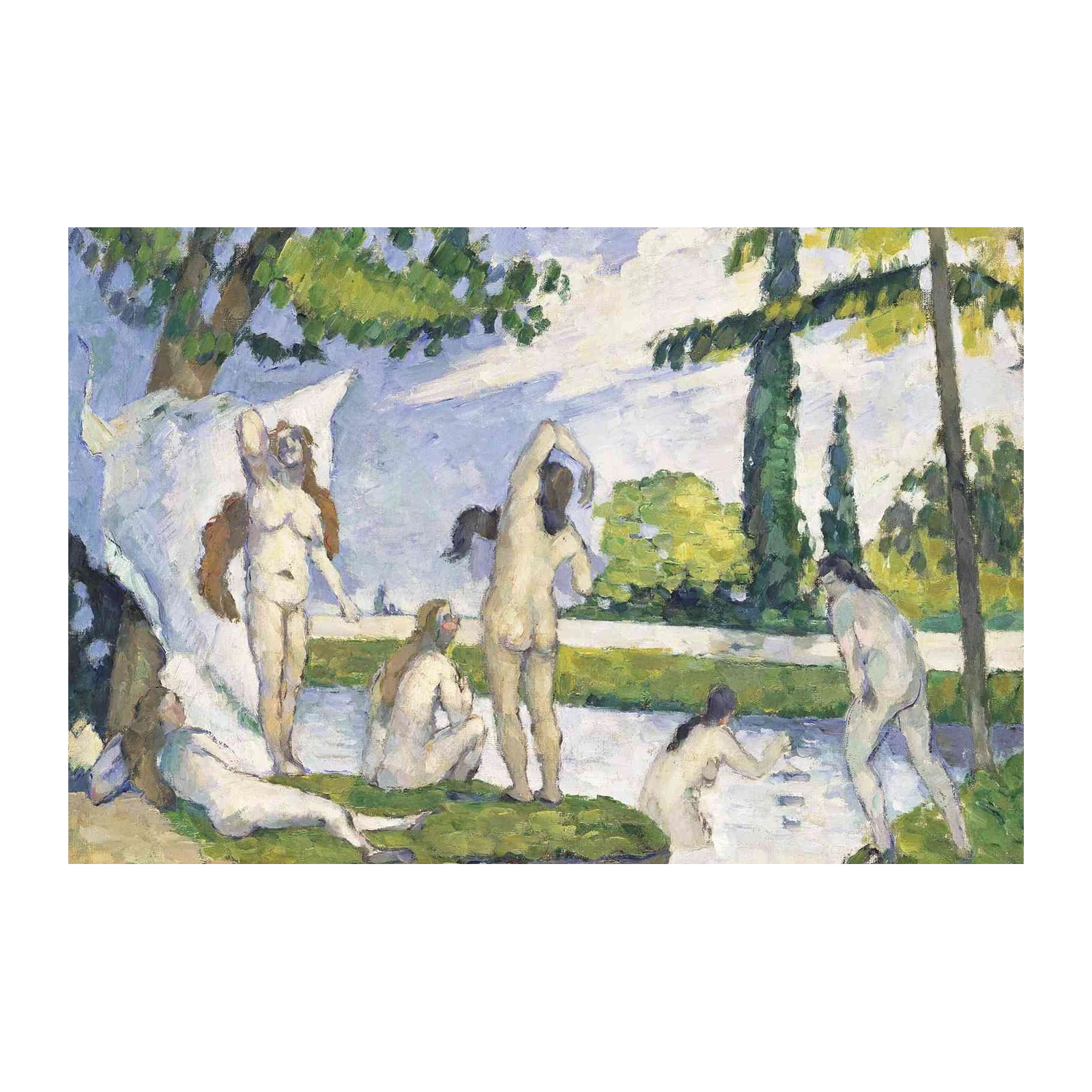 Bathers Nature Scene Post-Impressionist Wall Art