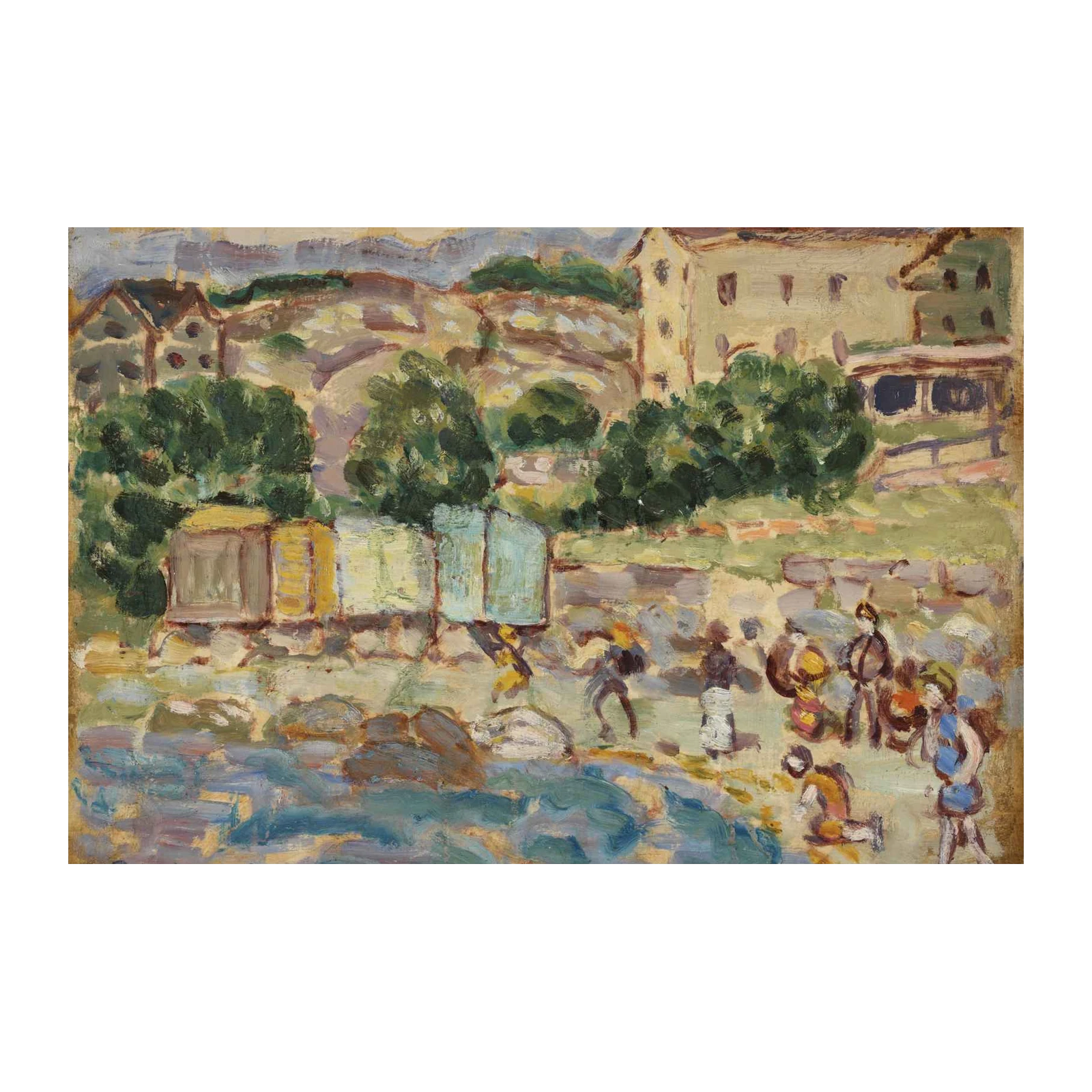Coastal Beach Scene Impressionist Wall Art