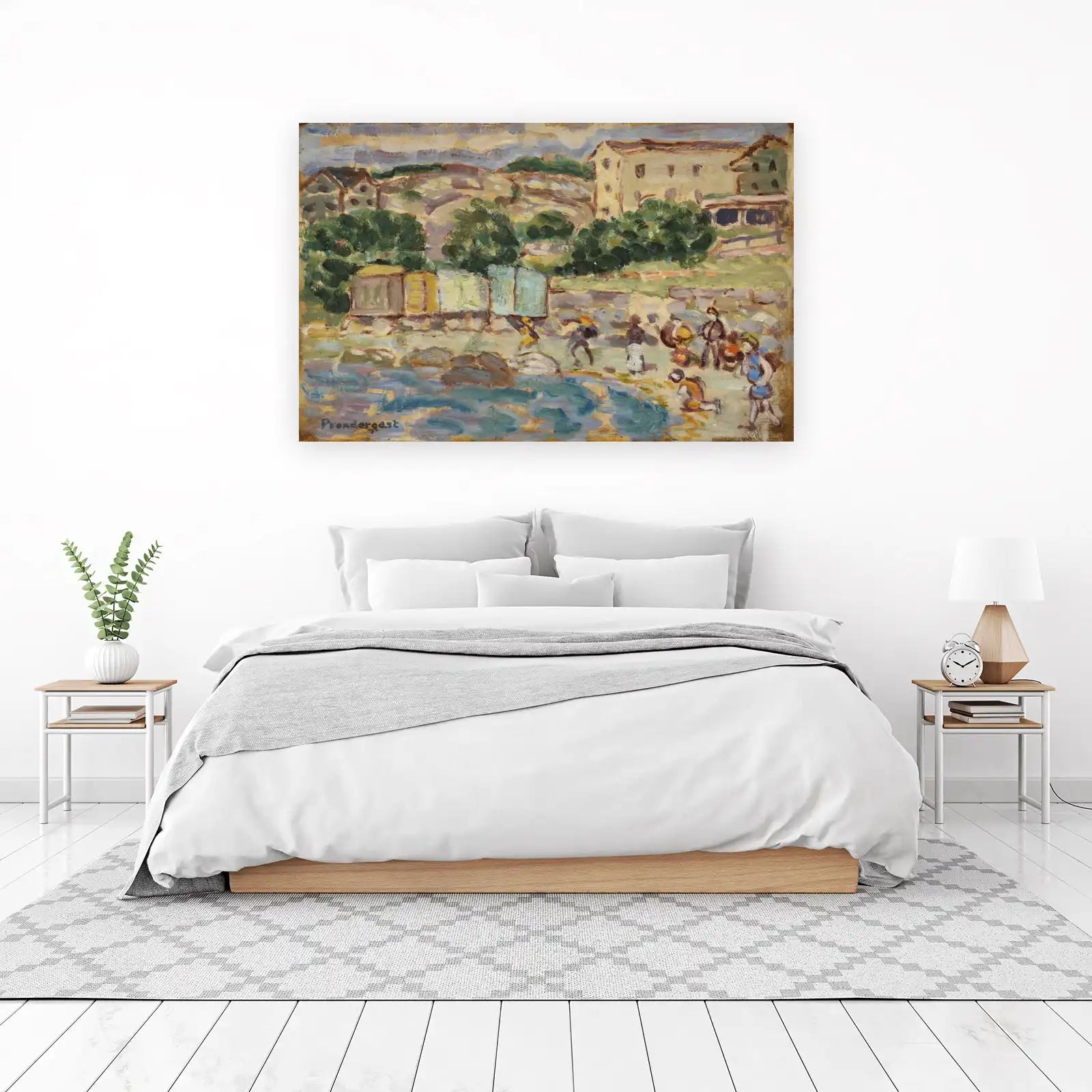 Coastal Beach Scene Impressionist Wall Art