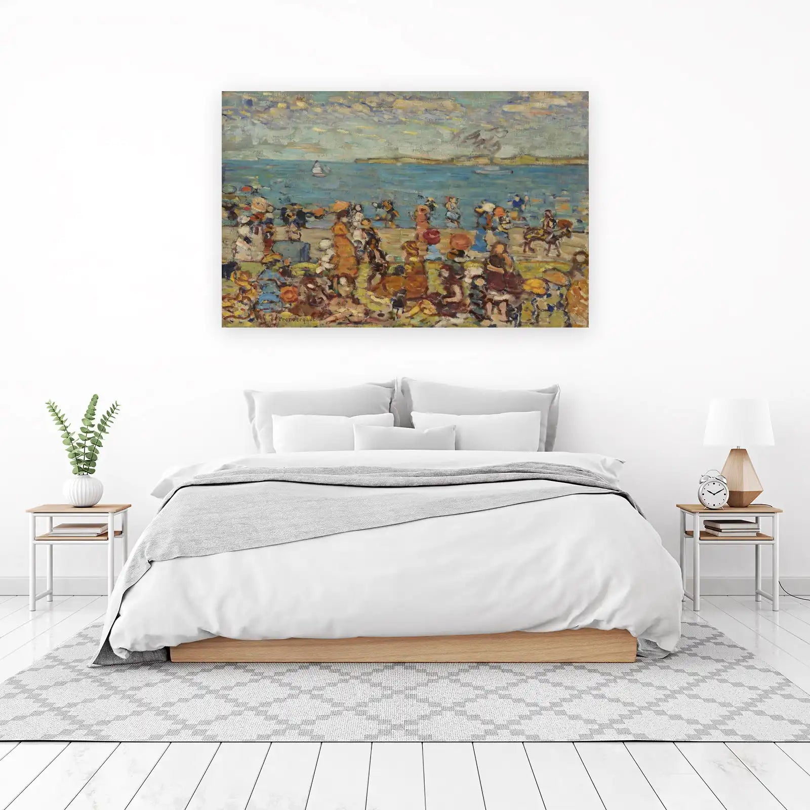 Vibrant Beach Scene Impressionist Wall Art