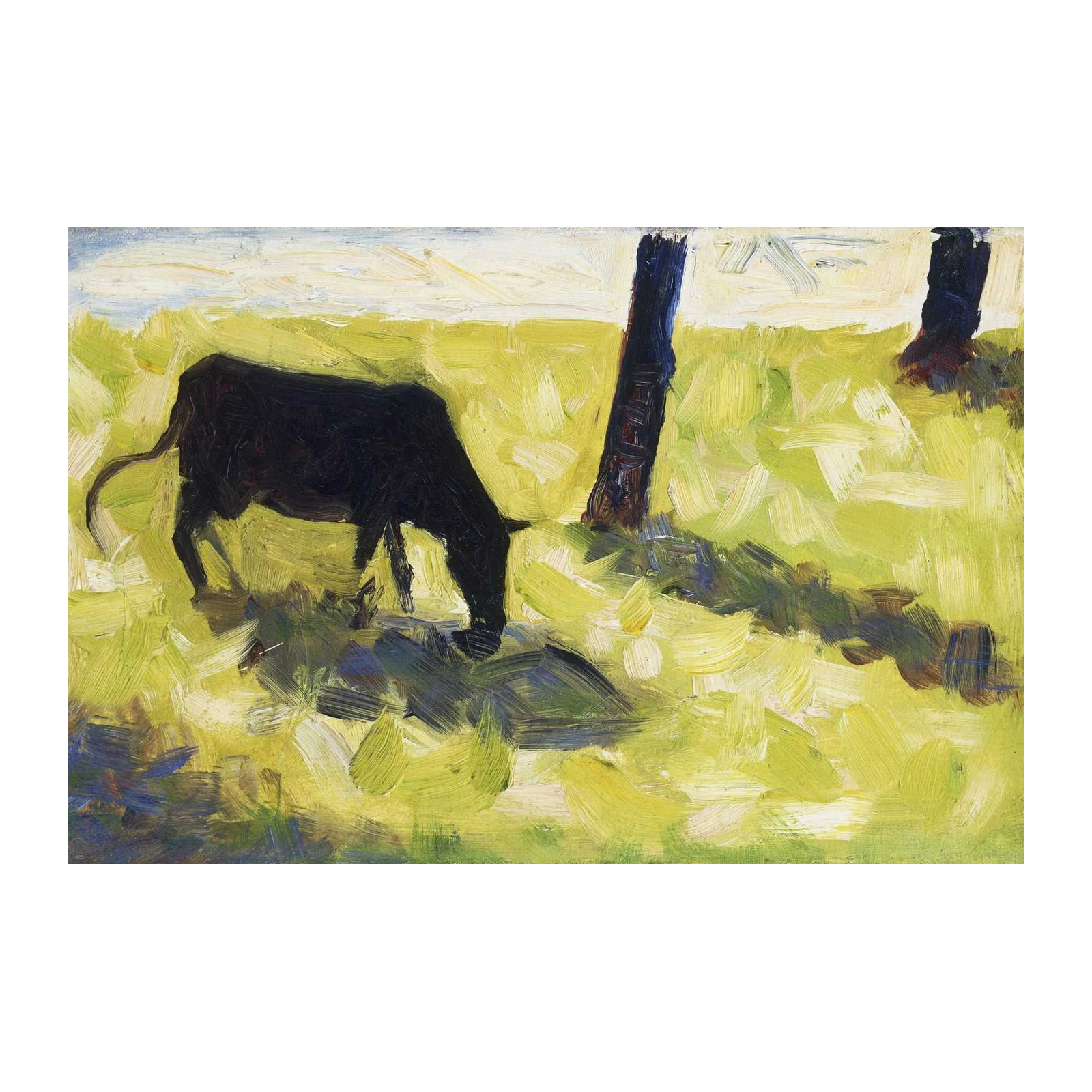 Impressionist Bull Field Wall Art