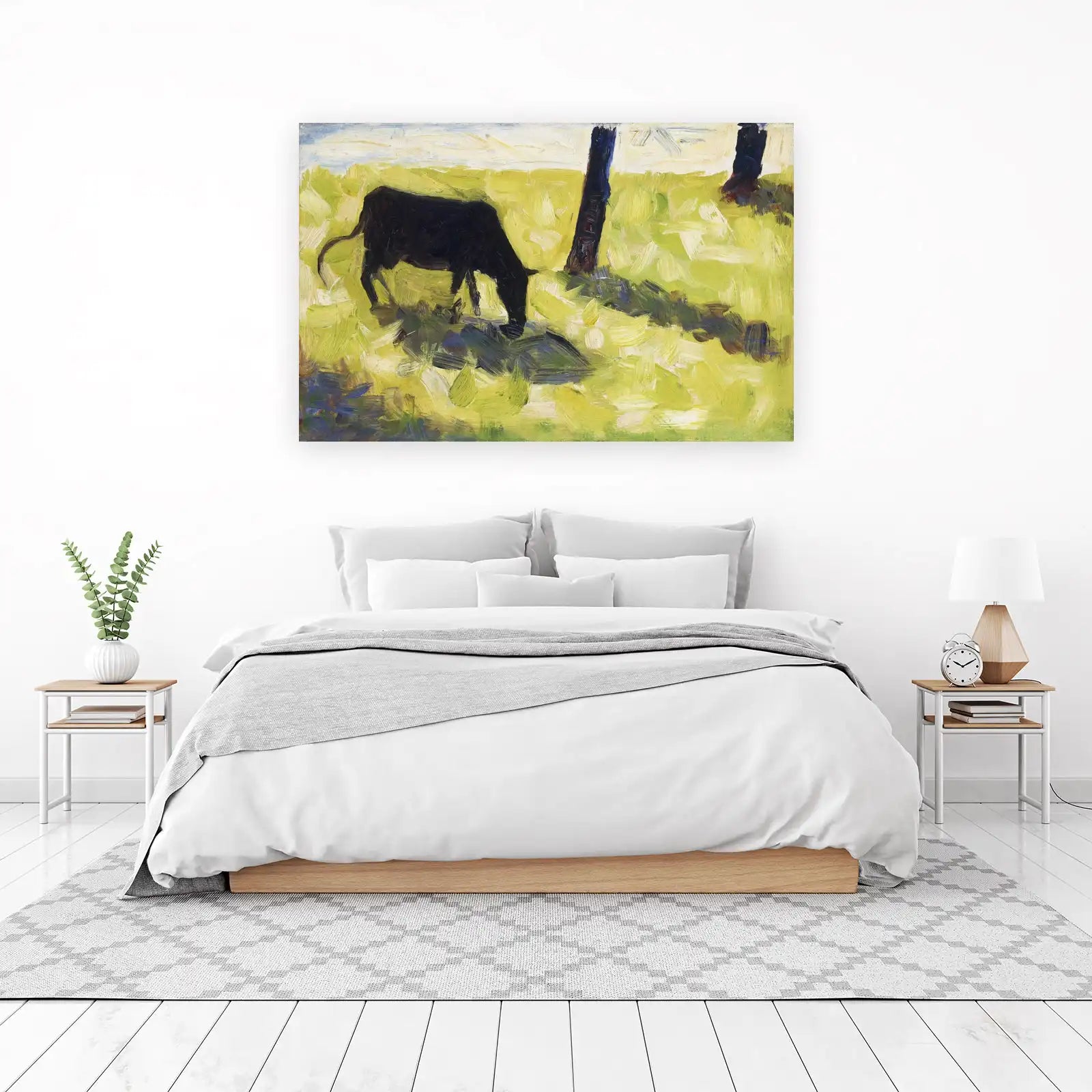 Impressionist Bull Field Wall Art