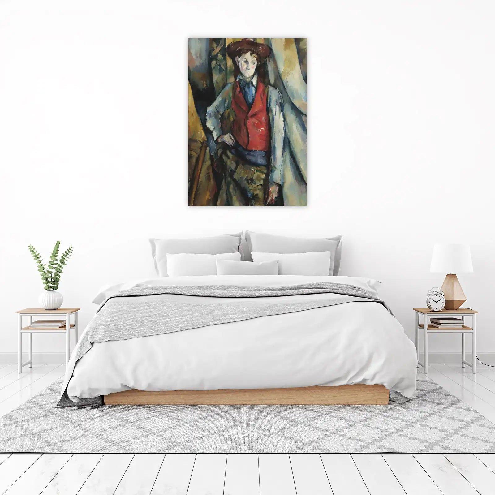 Expressive Portrait Red Vest Wall Art