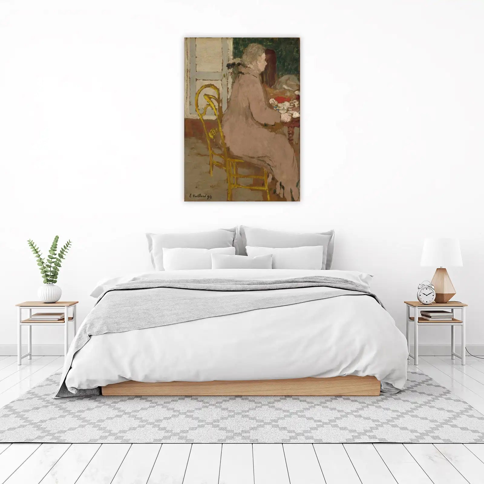 Intimate Portrait Woman Yellow Chair Wall Art
