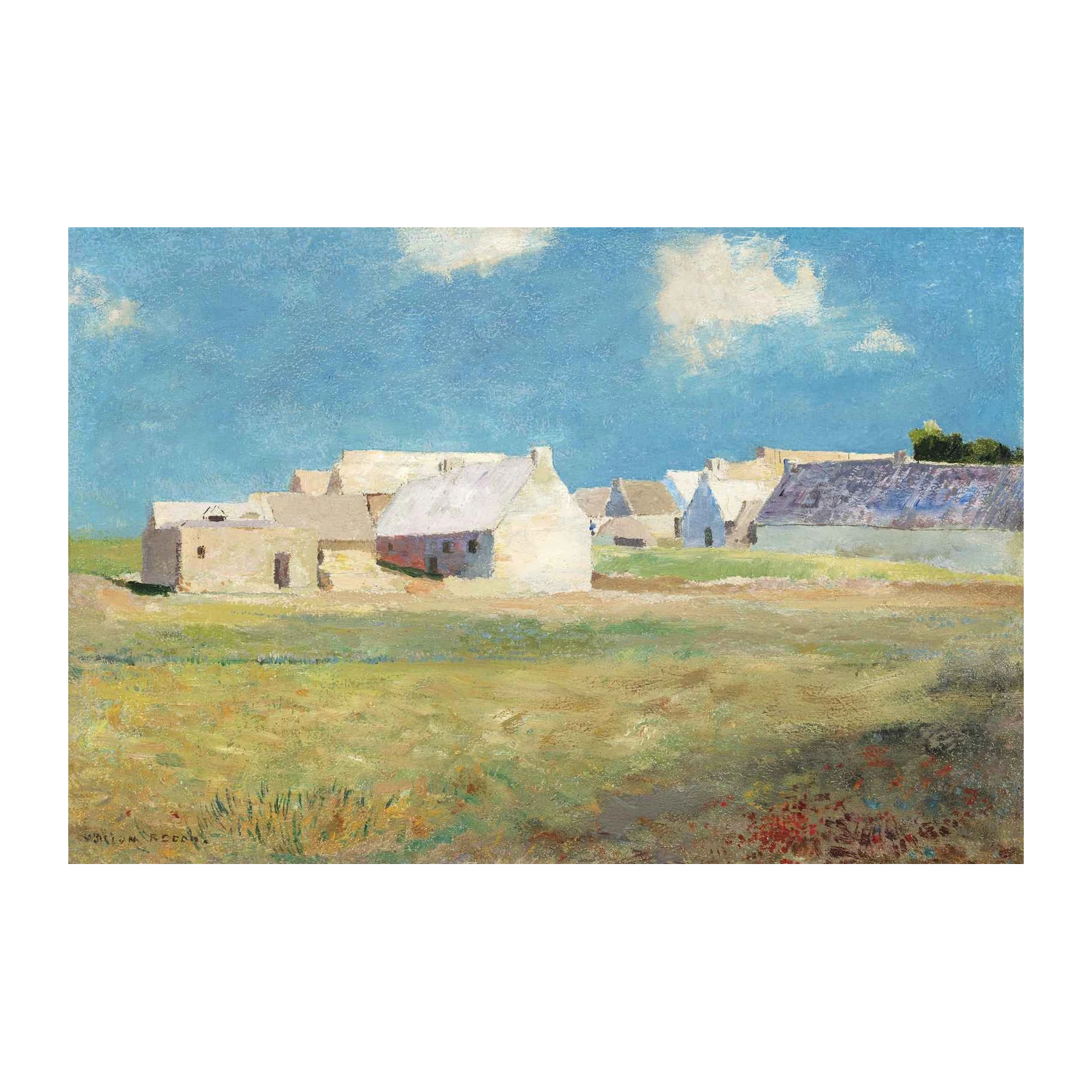 French Village Landscape Painting Wall Art