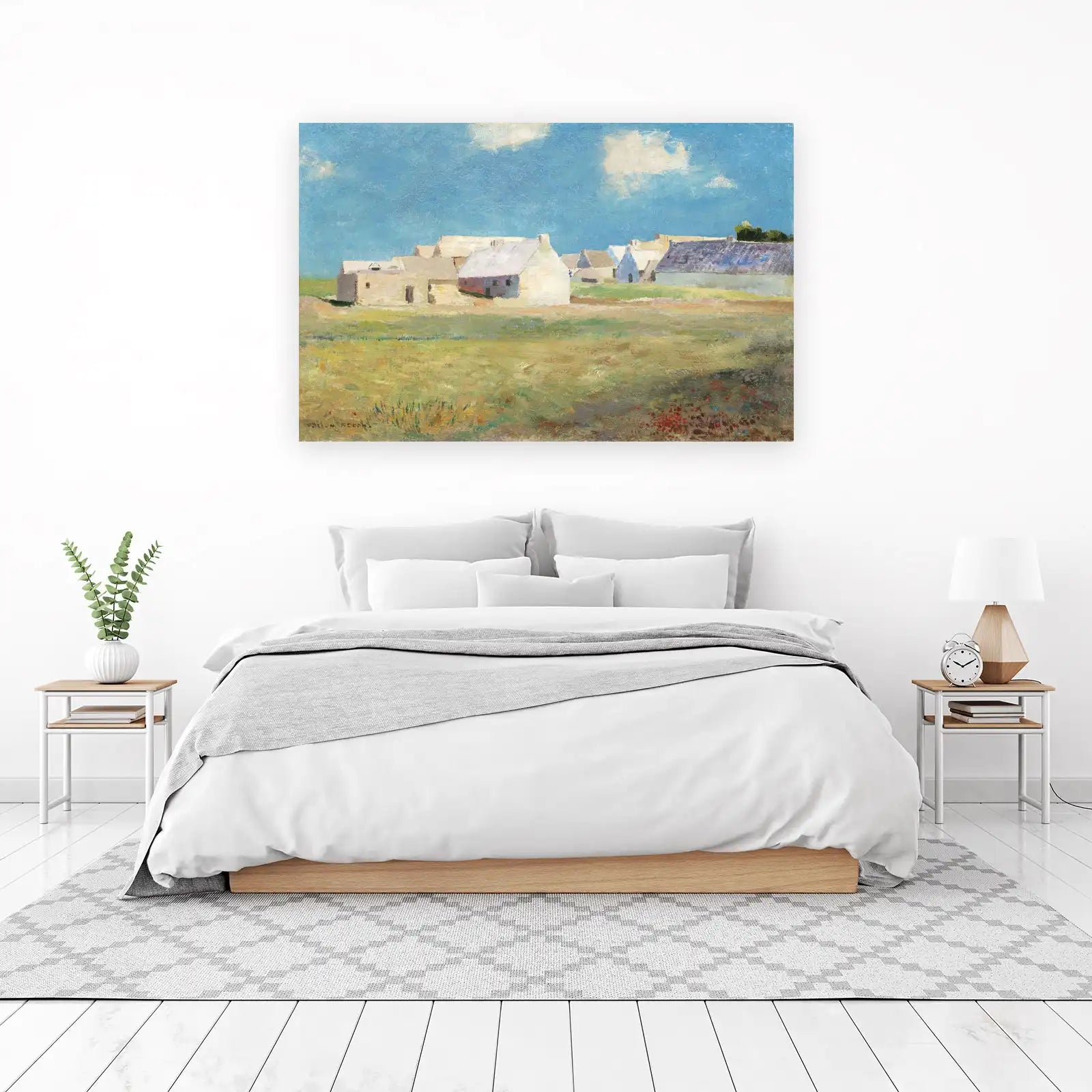 French Village Landscape Painting Wall Art