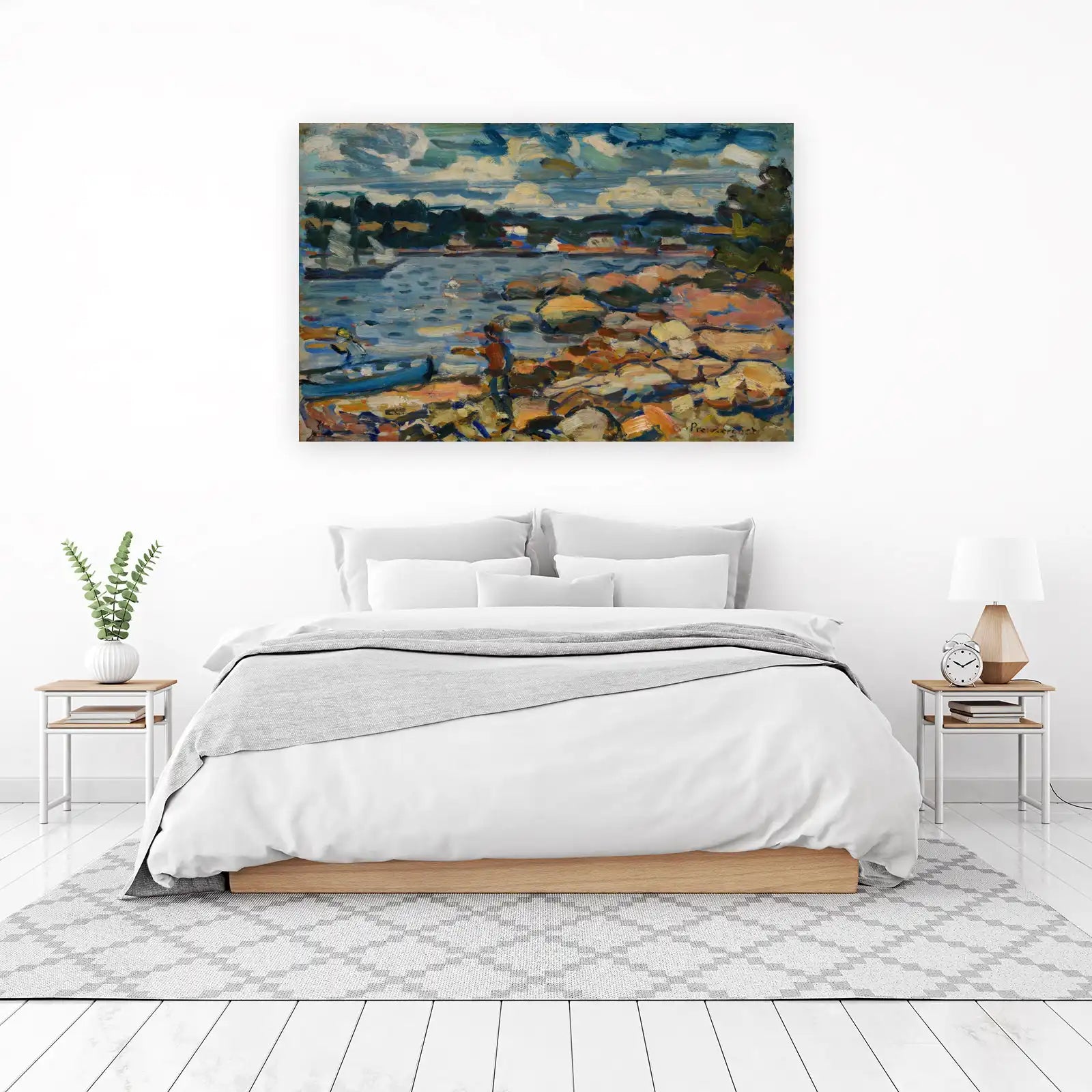 Coastal Landscape with Sailboats Wall Art