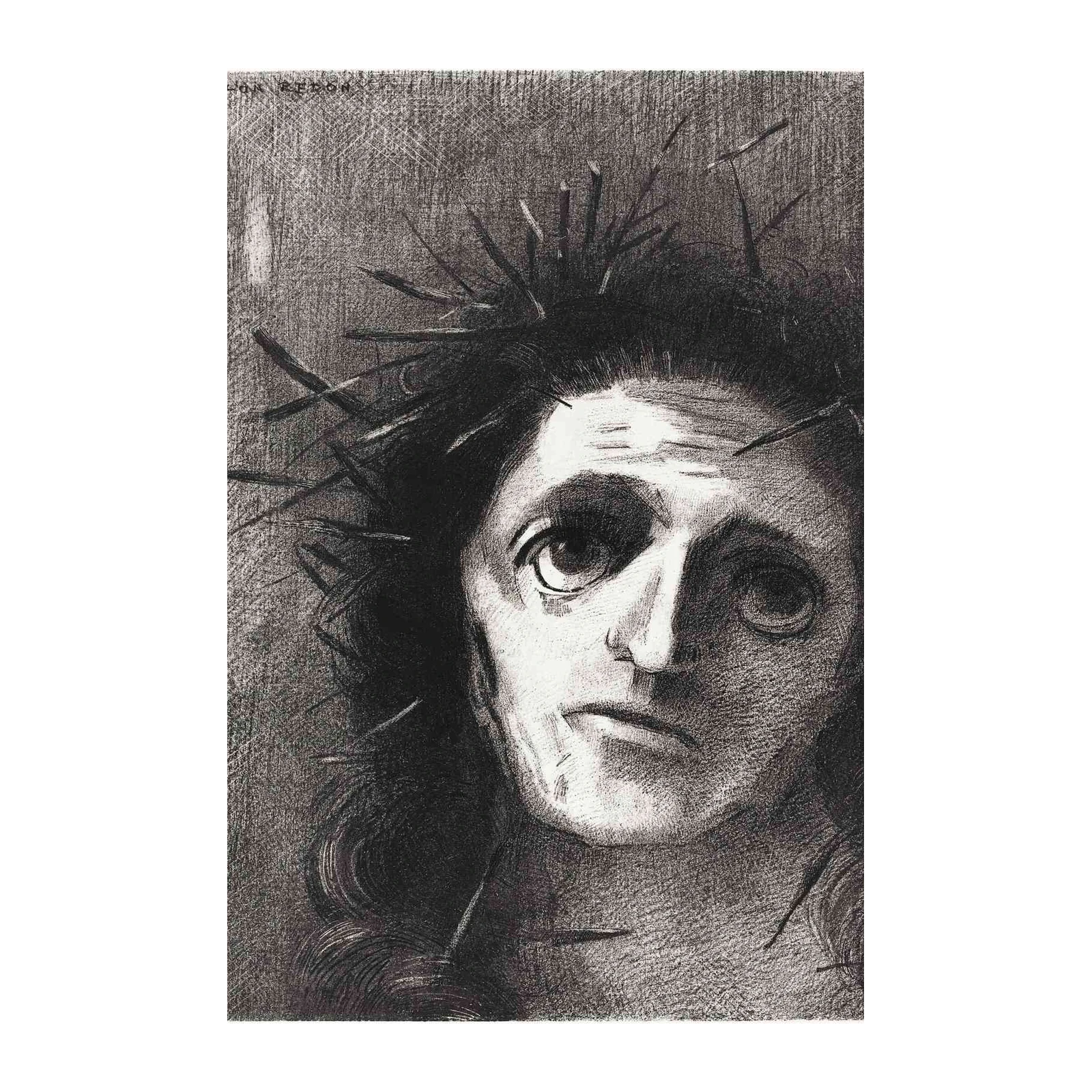Expressive Christ Head by Odilon Redon Wall Art