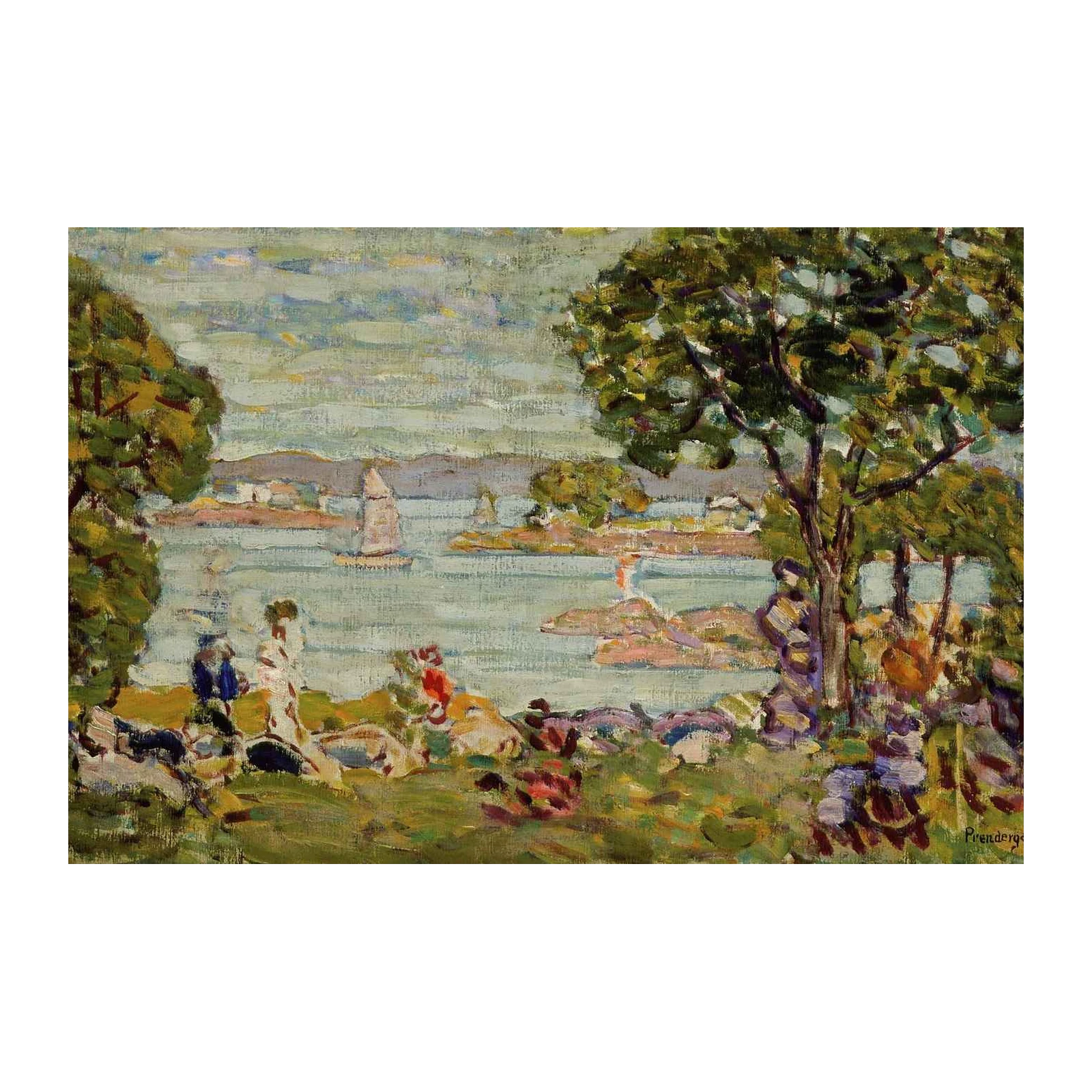 Seaside Leisure Impressionist Landscape Wall Art