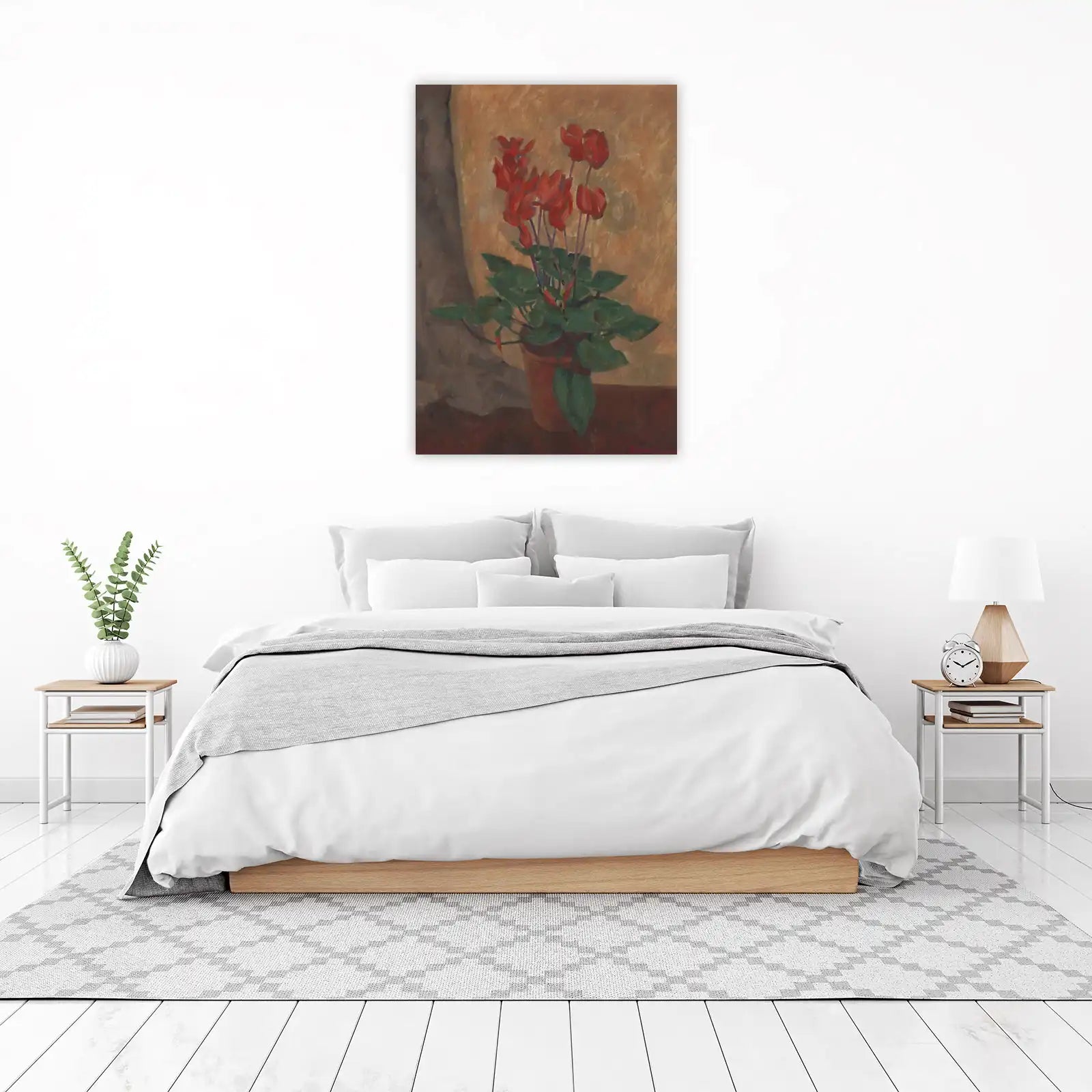 Vibrant Red Cyclamen Still Life Wall Art